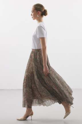 Zeyyen BLOOM PİLİSELİ ETEK FLORAL