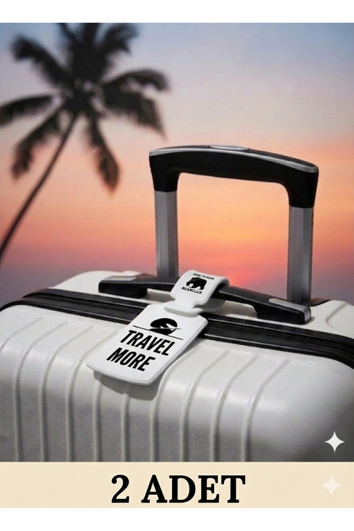 2 Pieces Universal Bear Club Printed Suitcase Label Suitcase Label Waterproof PVC Named Card Holder