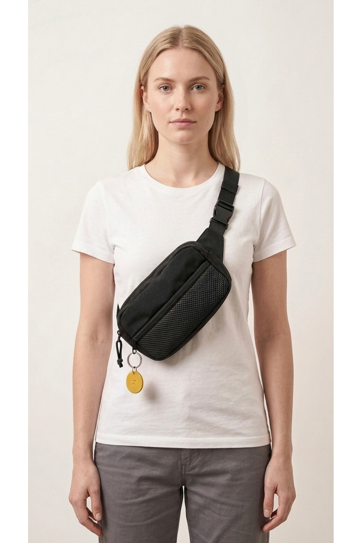 gampfa  Urban Bel ve Omuz Çantası Polycanvas Su Geçirmez Siyah