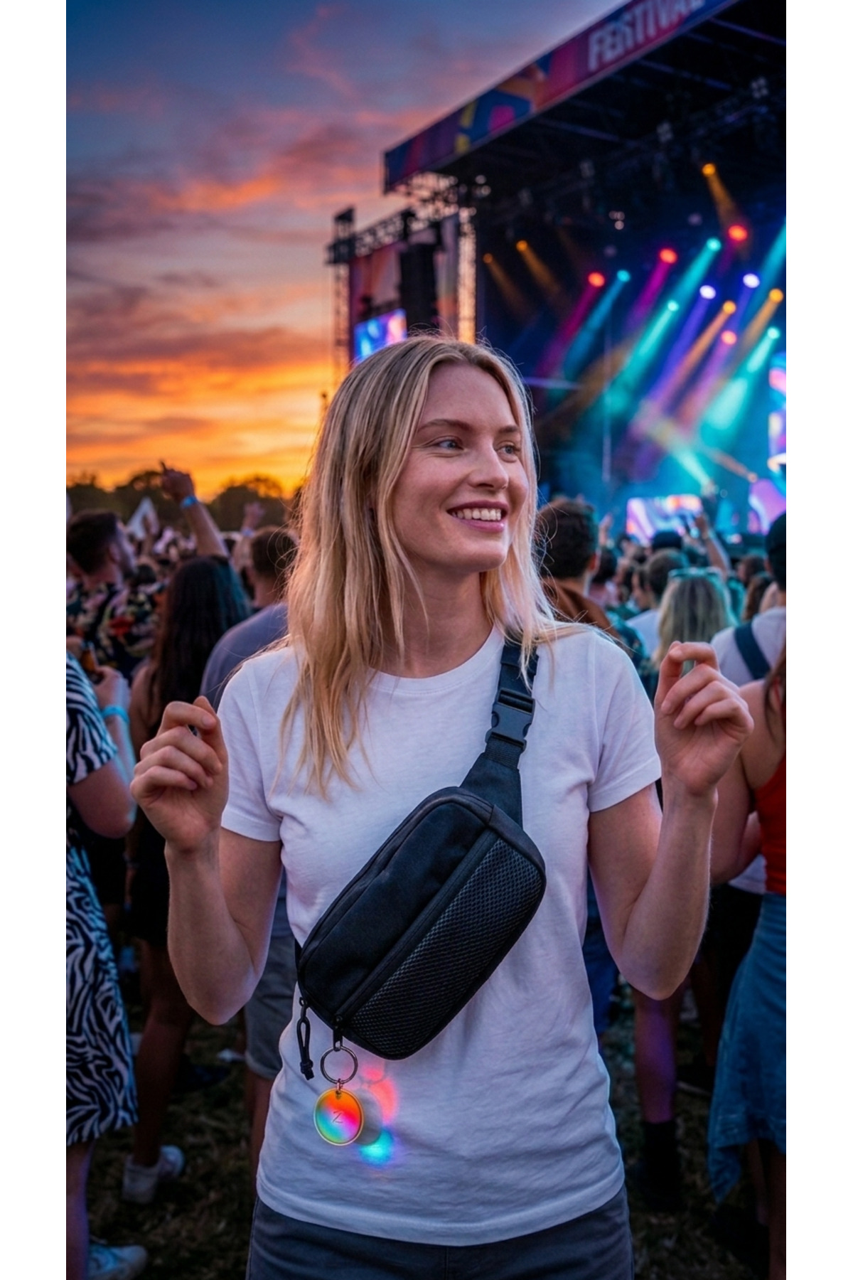 gampfa  Urban Bel ve Omuz Çantası Polycanvas Su Geçirmez Siyah - Görsel 7