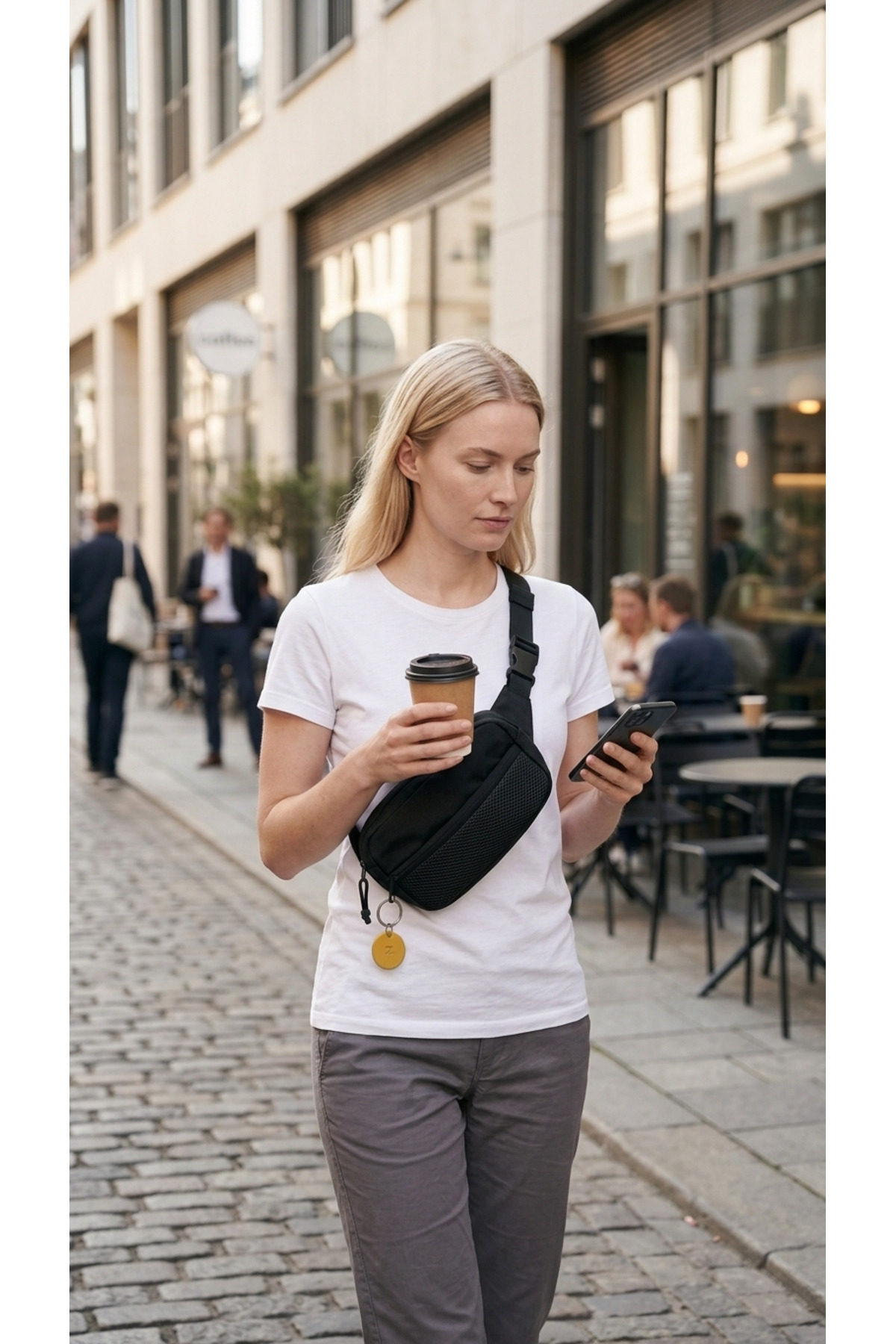 gampfa  Urban Bel ve Omuz Çantası Polycanvas Su Geçirmez Siyah - Görsel 3