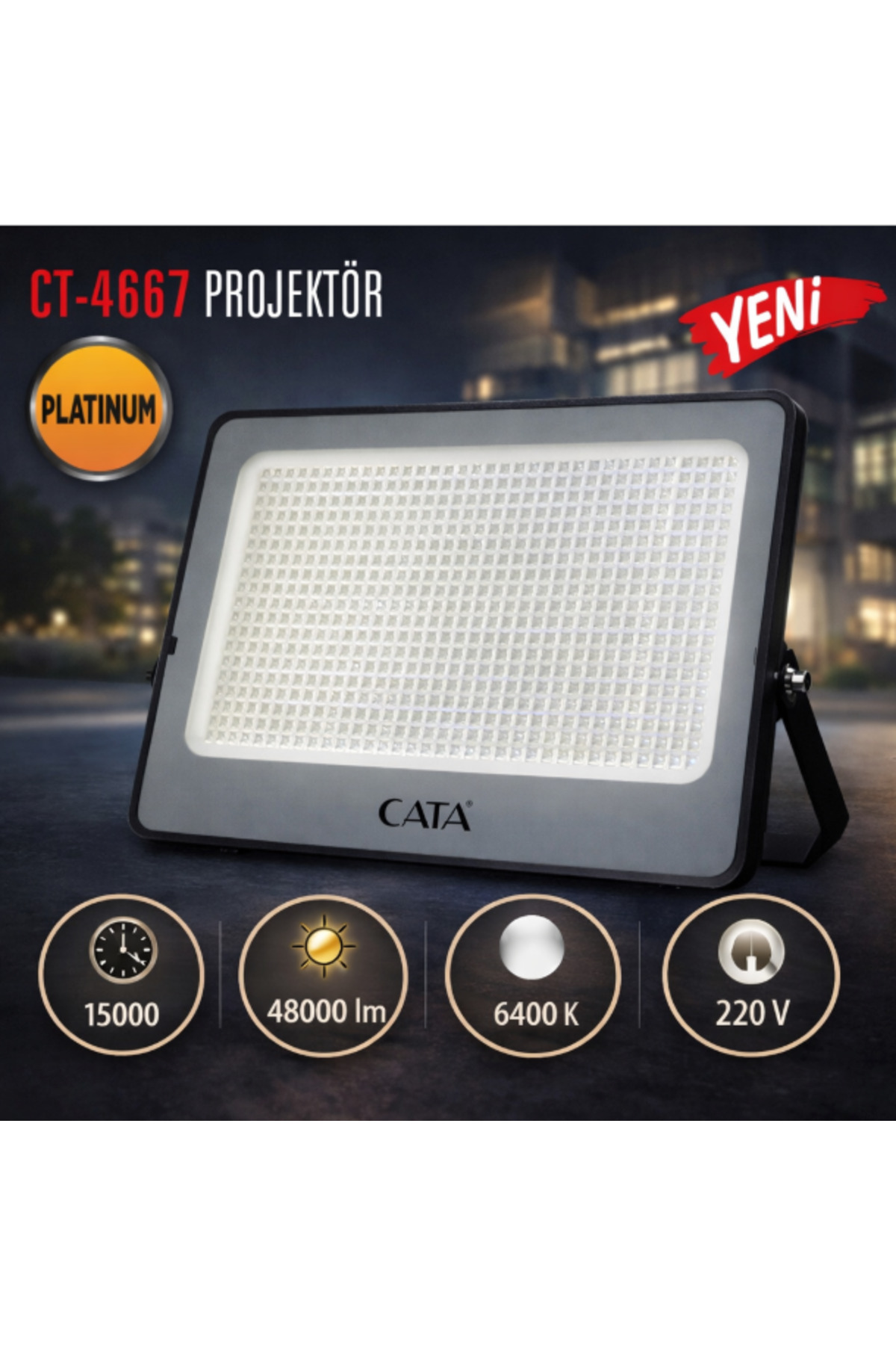 Cata Ct 4667 800W LED Projektör Beyaz Işık 6400K - Fiyatı