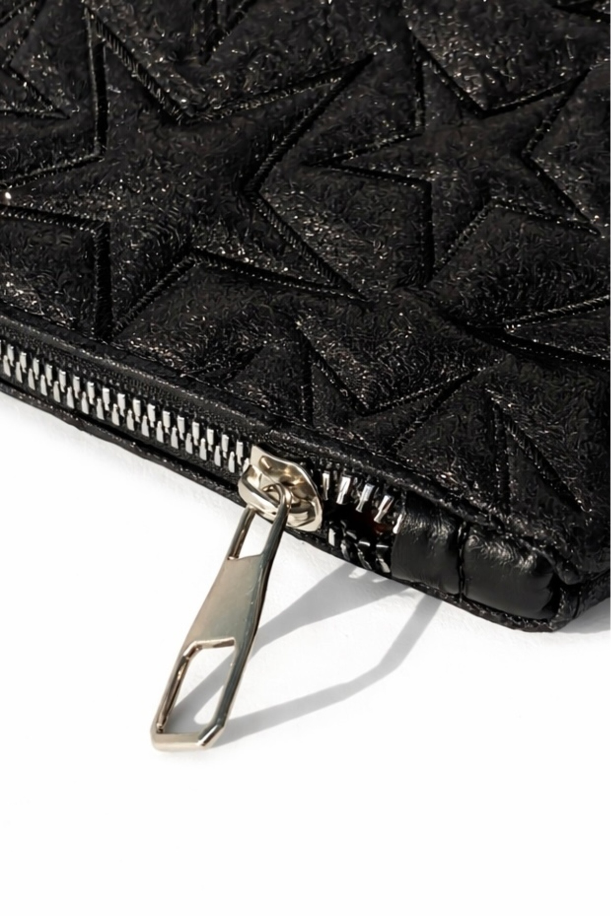 dericom Yıldız Desenli Siyah Simli Kadın Portföy Clutch Çanta görsel 5