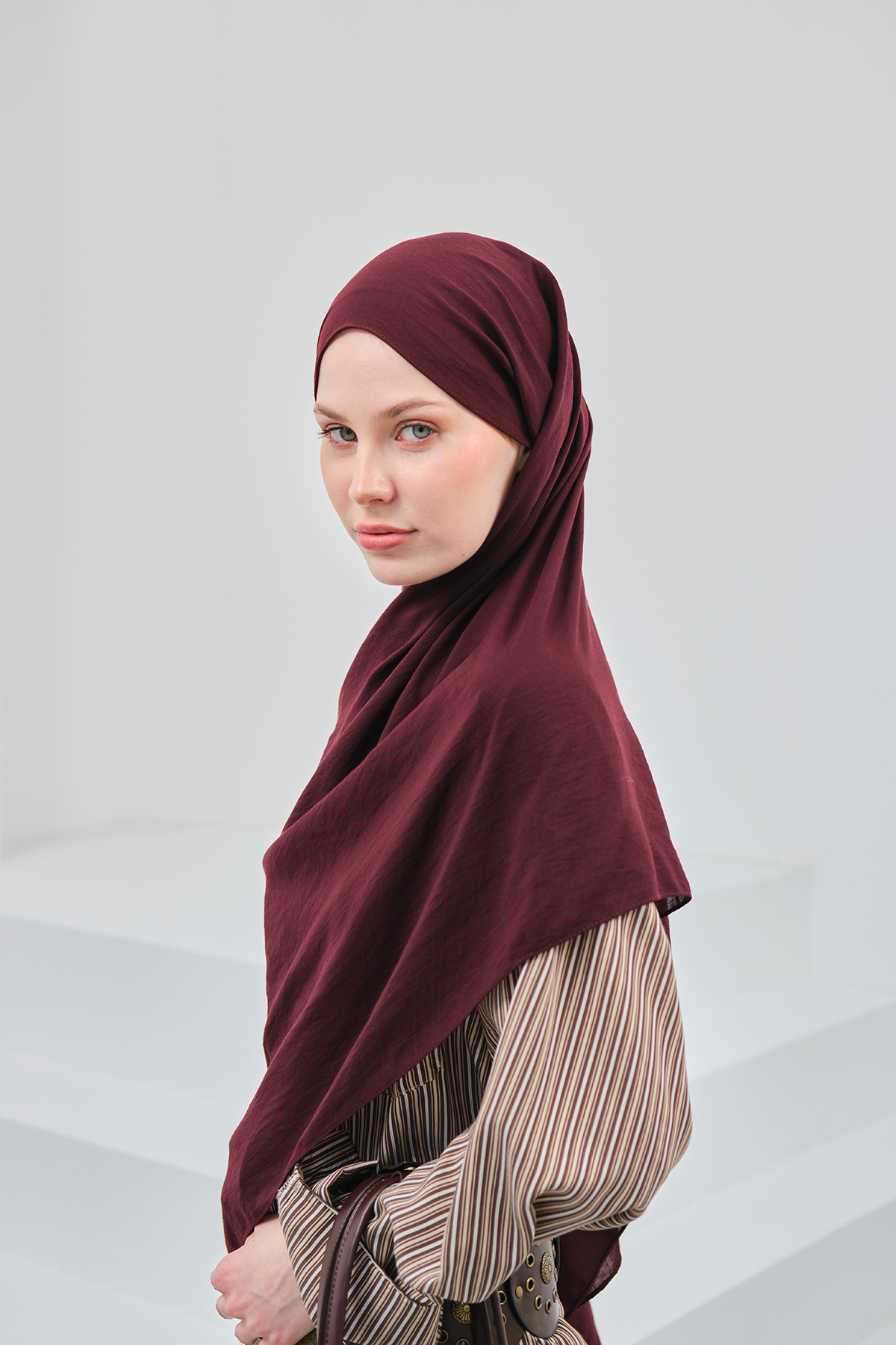 Mira İpek  Mira Pamuklu Düz Şal - Görsel 5