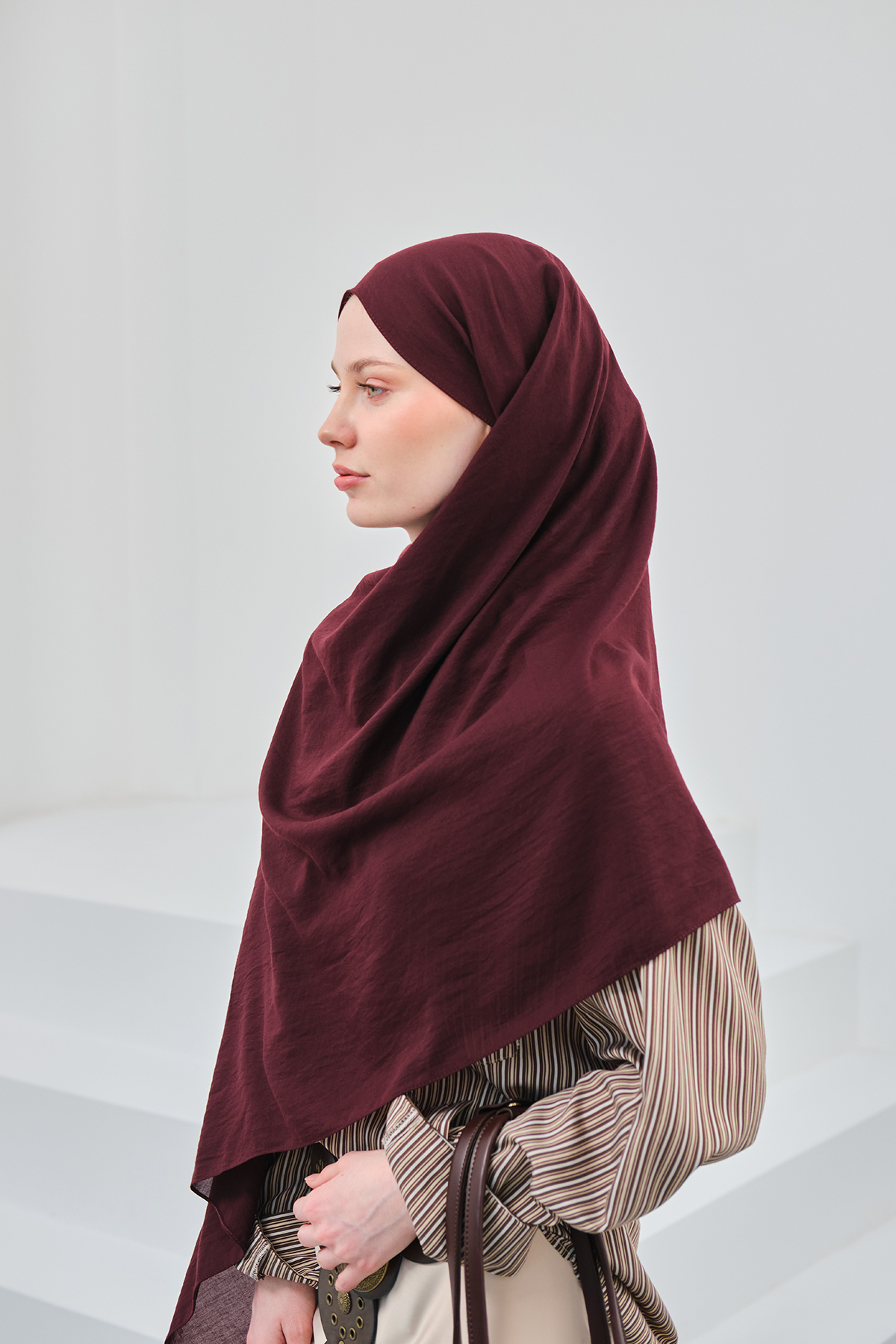 Mira İpek  Mira Pamuklu Düz Şal - Görsel 4