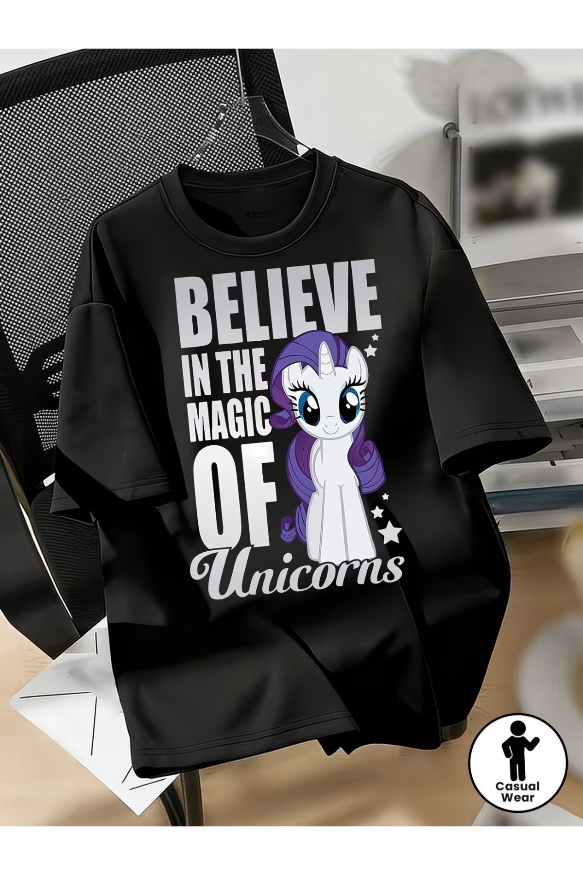 Toum My Little Pony Baskılı Unisex Oversize T-Shirt