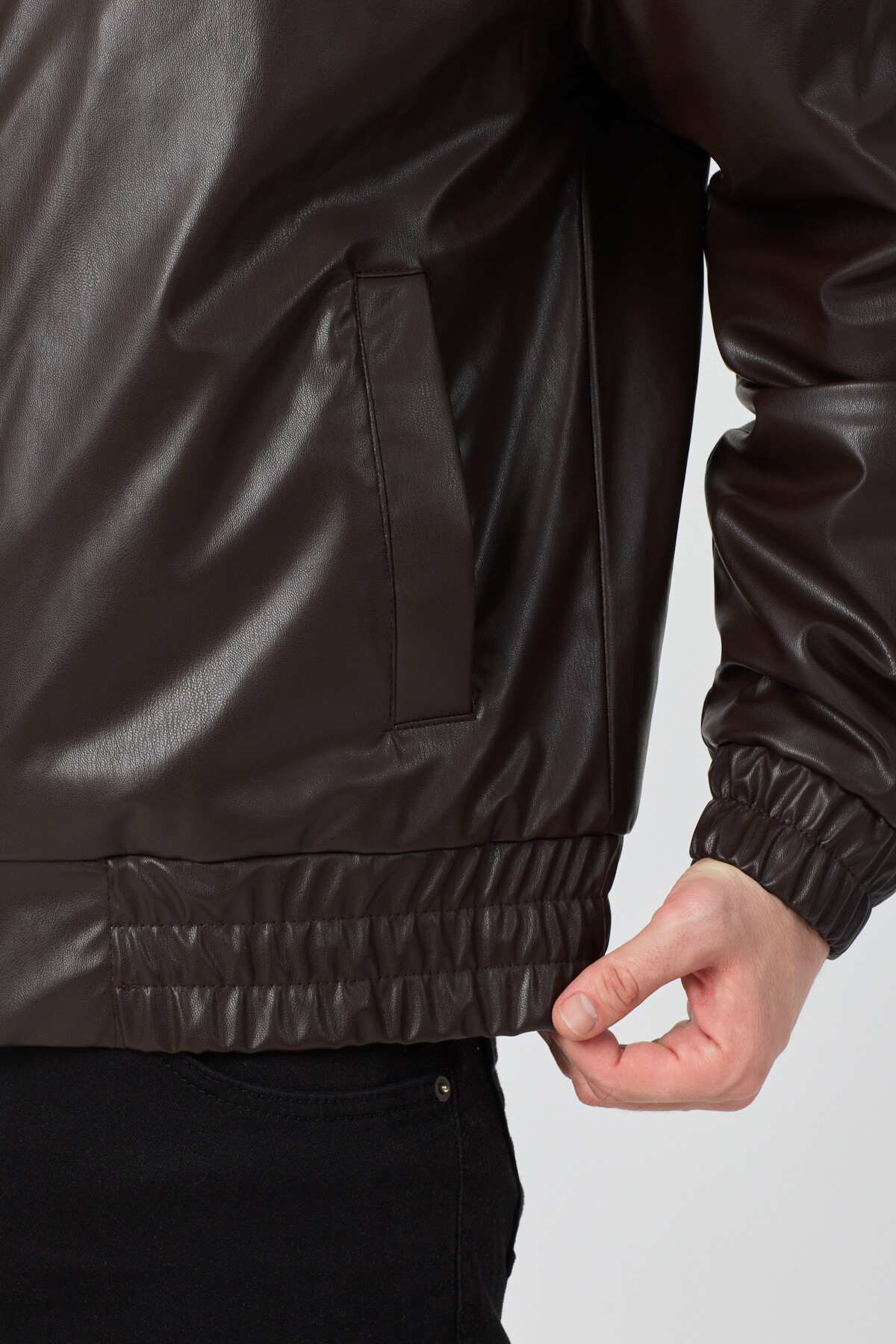 Danger  Erkek Limited Edition Deri Mont Ceket Kahverengi - Görsel 6