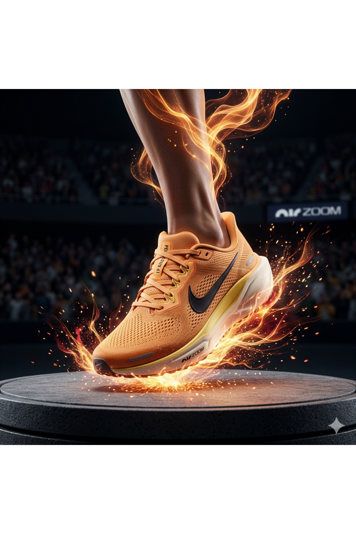 Nike Air Zoom Pegasus 41 Kadın Koşu Ayakkabısı Turuncu Beyaz