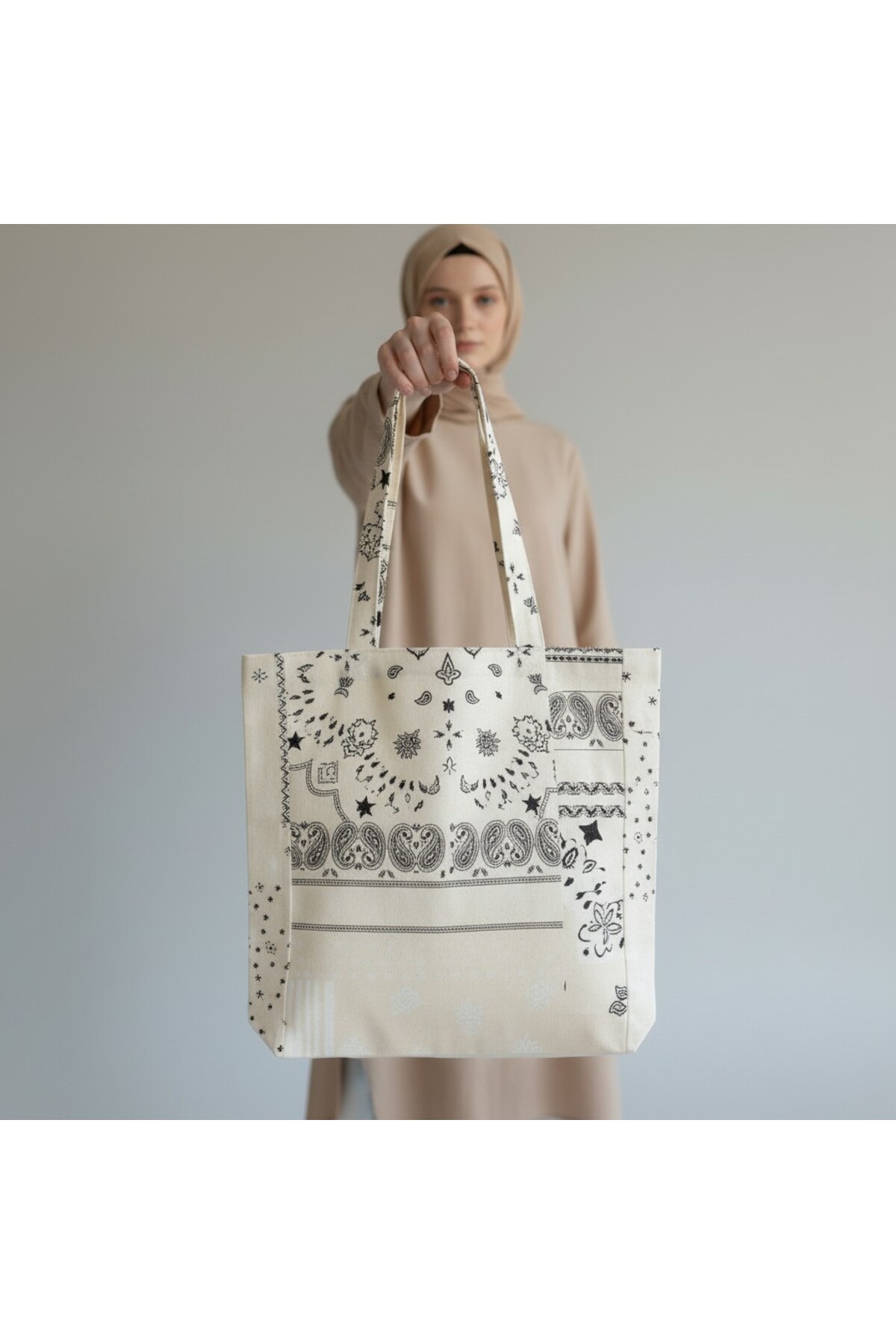 Bordglow Kaliteli Bez Çanta Gabardin Plaj Çantası Büyük Boy Günlük Omuz Çantası Kalın Kumaş Tote Bag