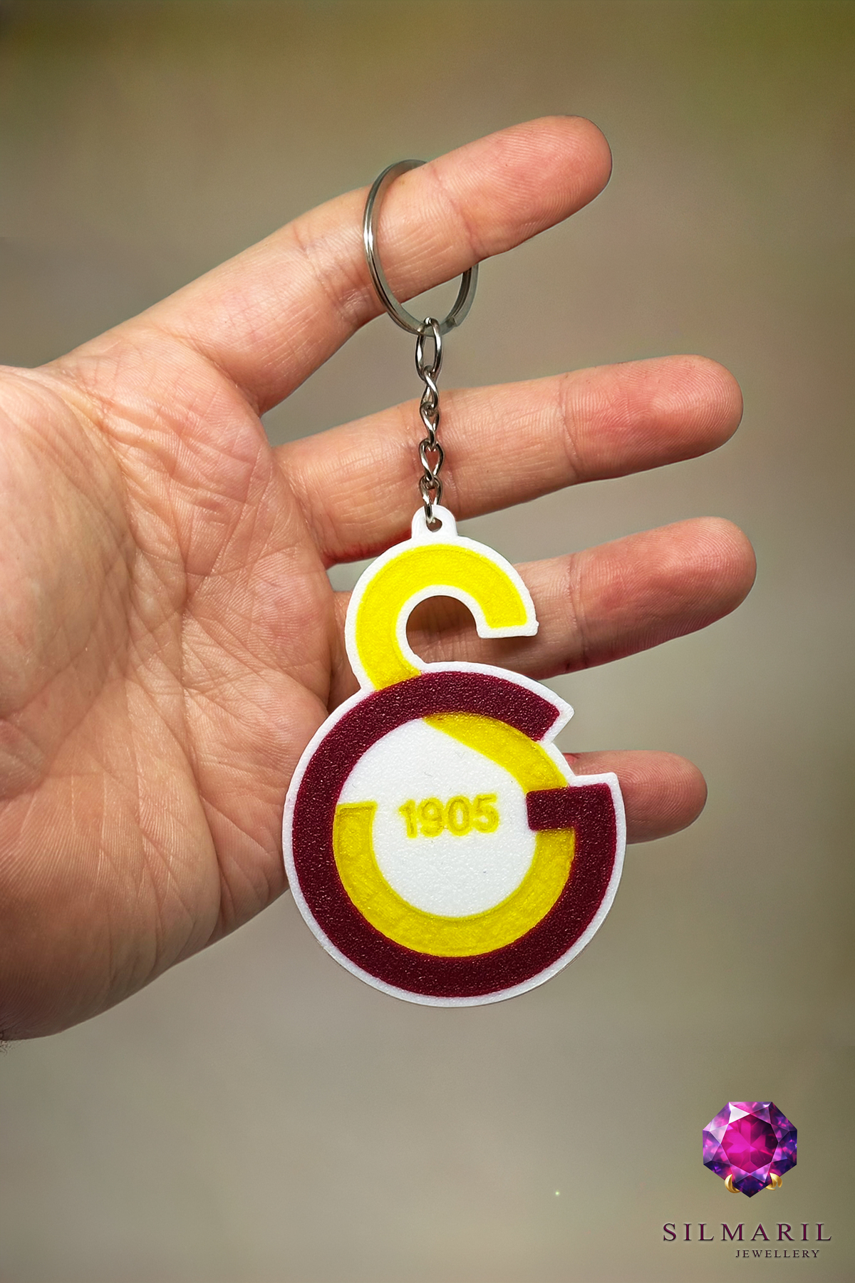 Sarı Kırmızı Taraftar Tespih Seti | Kristal Tespih + GS ve Türk Bayrağı Anahtarlık Kombin Seti — Silmaril Store — Anahtarlık (7)