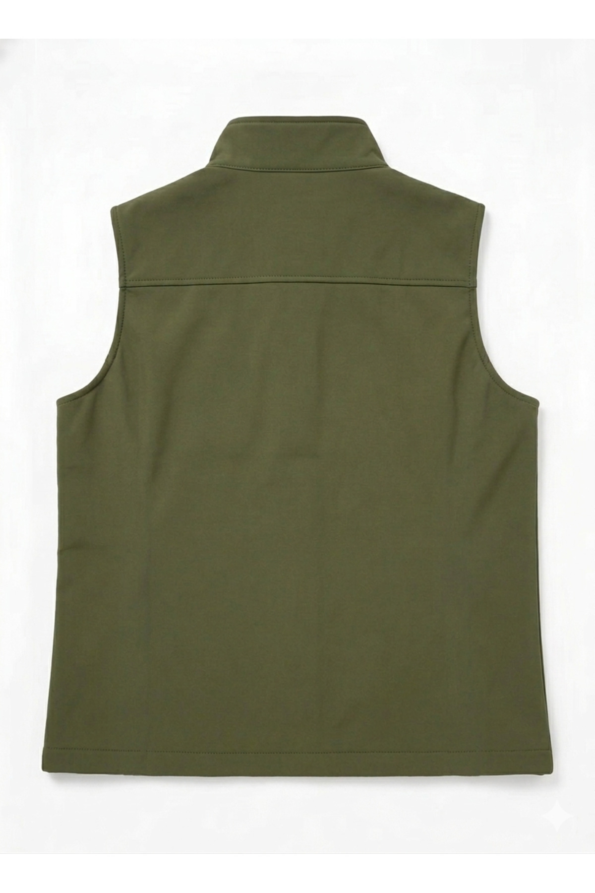 H&A İSTANBUL Erkek haki Softshell yelek dik yaka 3 cepli fermuarli günlük & spor görsel 2