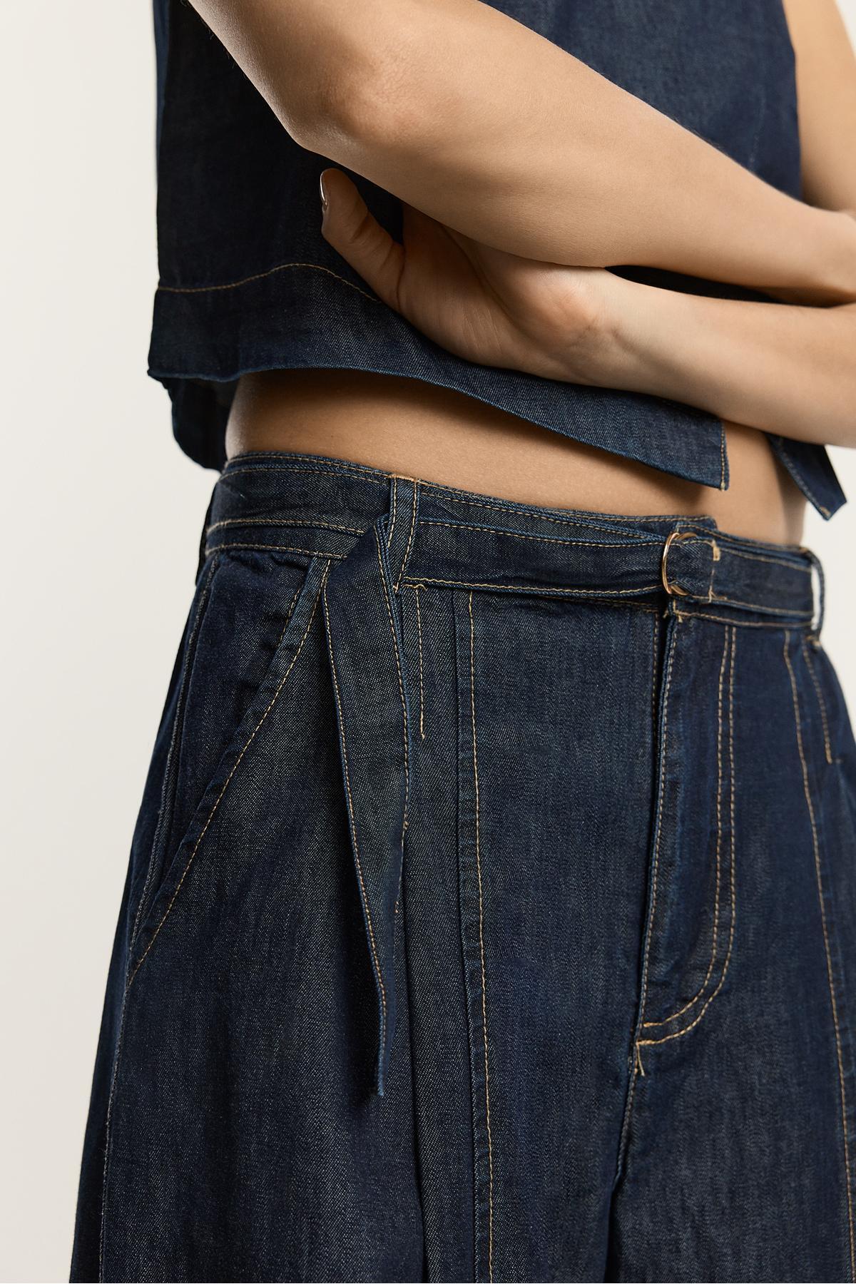 LEFTIES  Hafif palazzo denim pantolon - Görsel 3