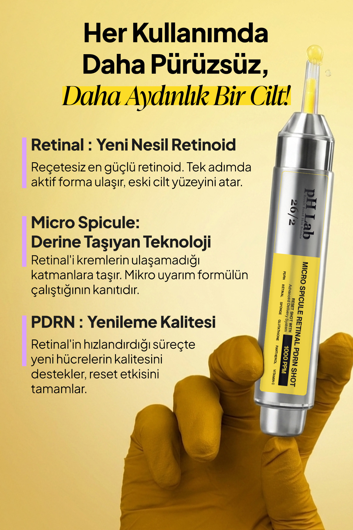 pHLab Micro Spicule Retinal PDRN Shot — PHPDR-01 — تصویر 3 از 8