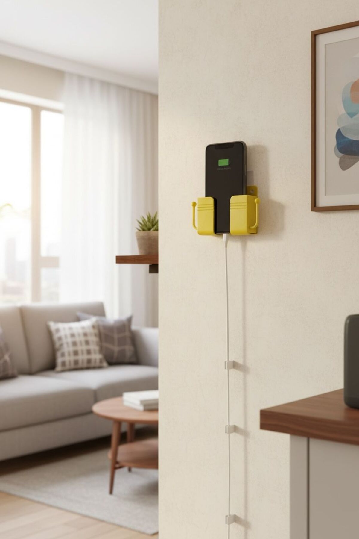 Telefon Şarj Askısı | Duvara Sabitlenen Priz Üstü Şarj Tutucu