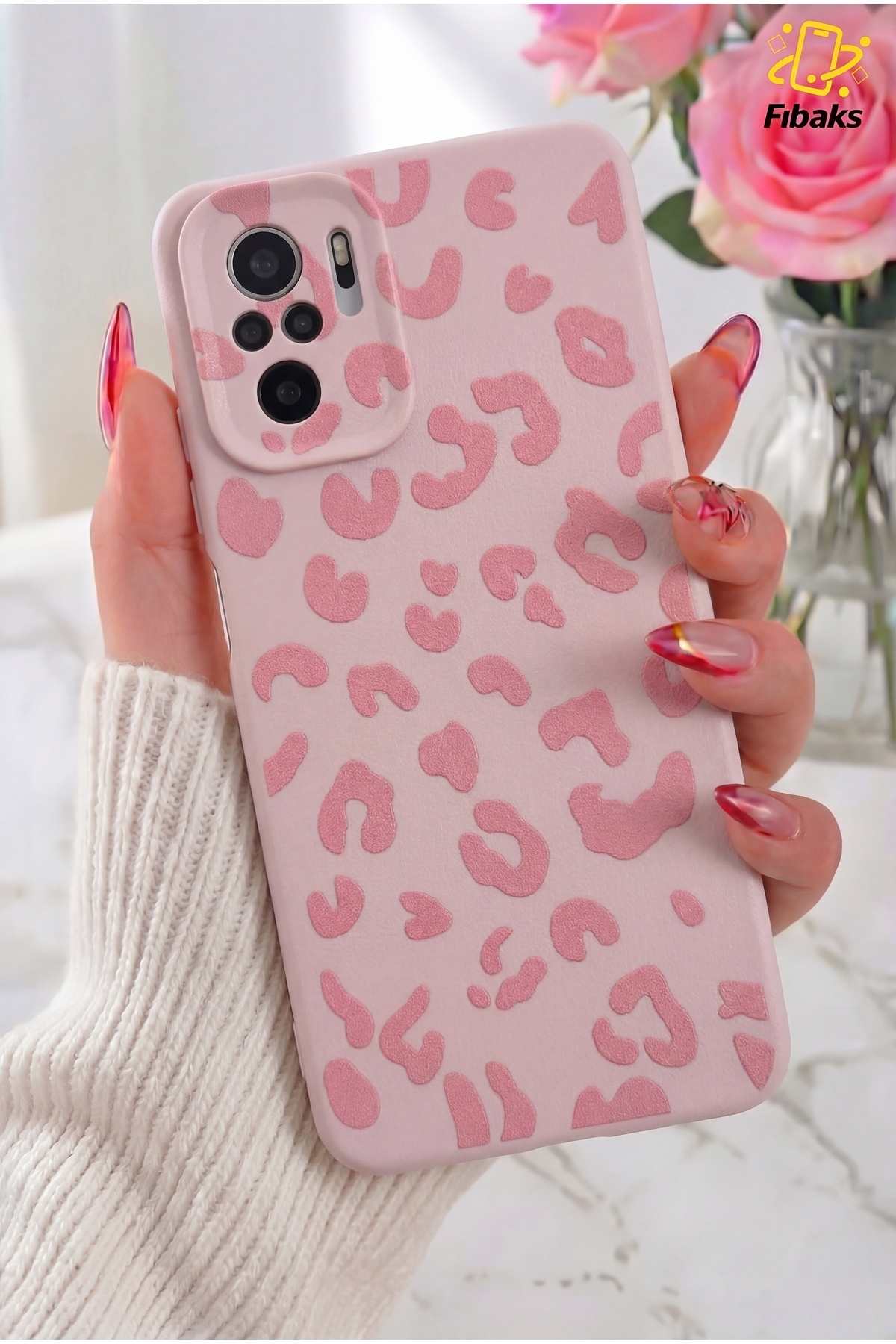 Redmi Note 10 Case Pink Leopard Premium Slim Soft Silicone with Stylish Design