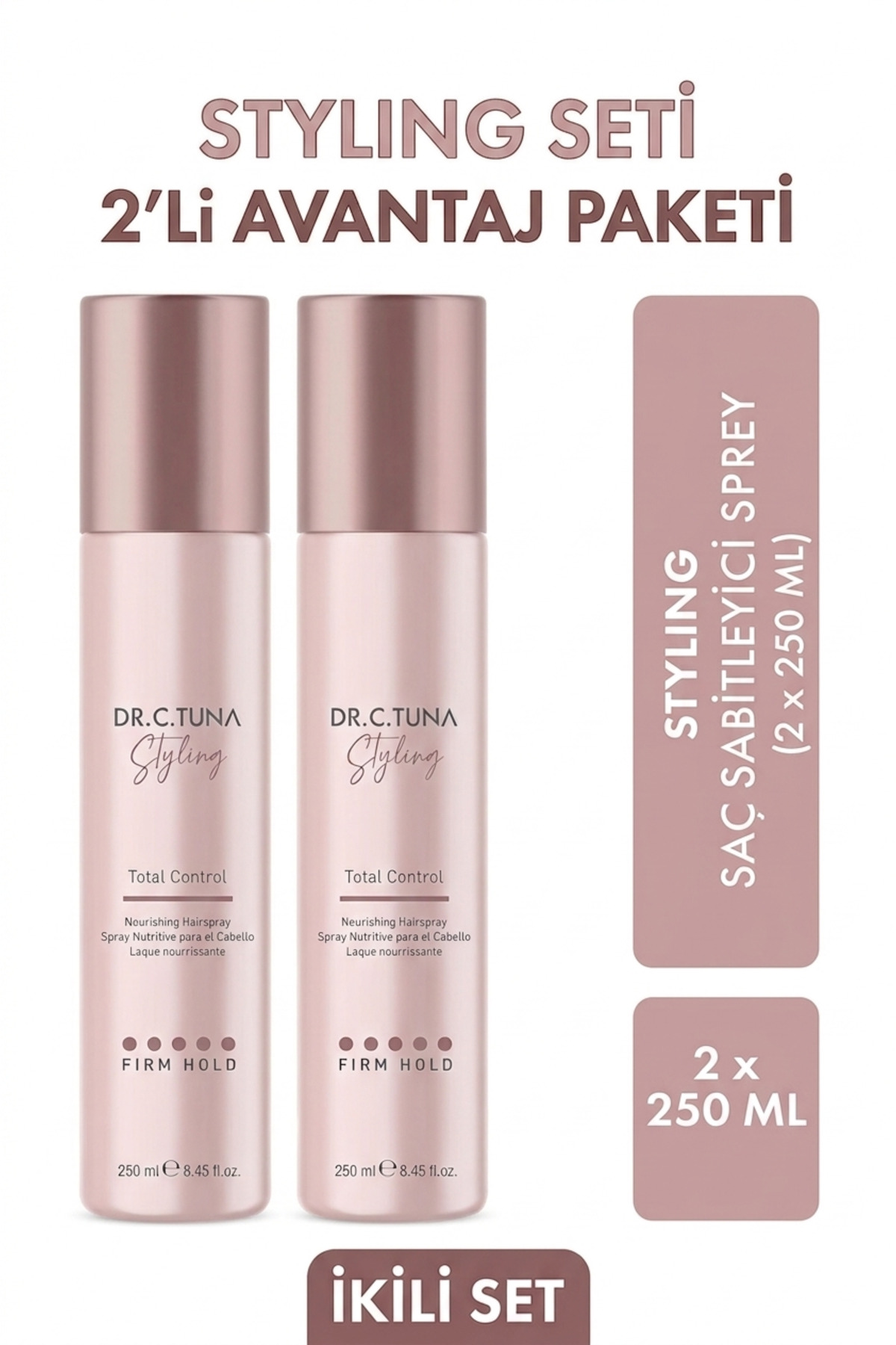 Dr.C. Tuna Stylıng Saç Sabitleyici Sprey 250 ml 2 li — sprey2