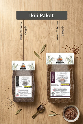 Sevinç Teyze İkili Paket - Chia Tohumu 100g, Keten Tohumu 250g