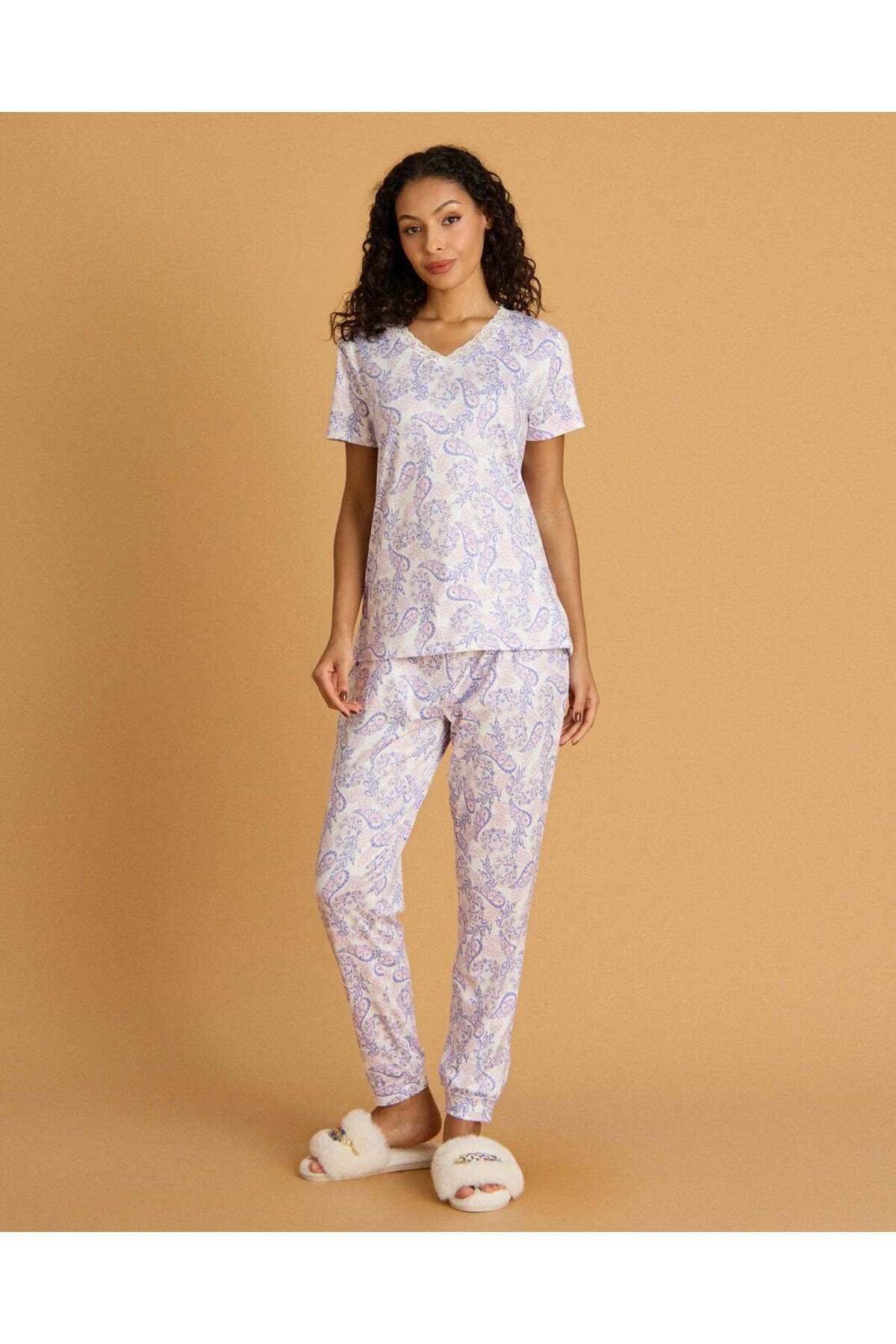 REDTAG Women Lilac Printed Pyjama Set