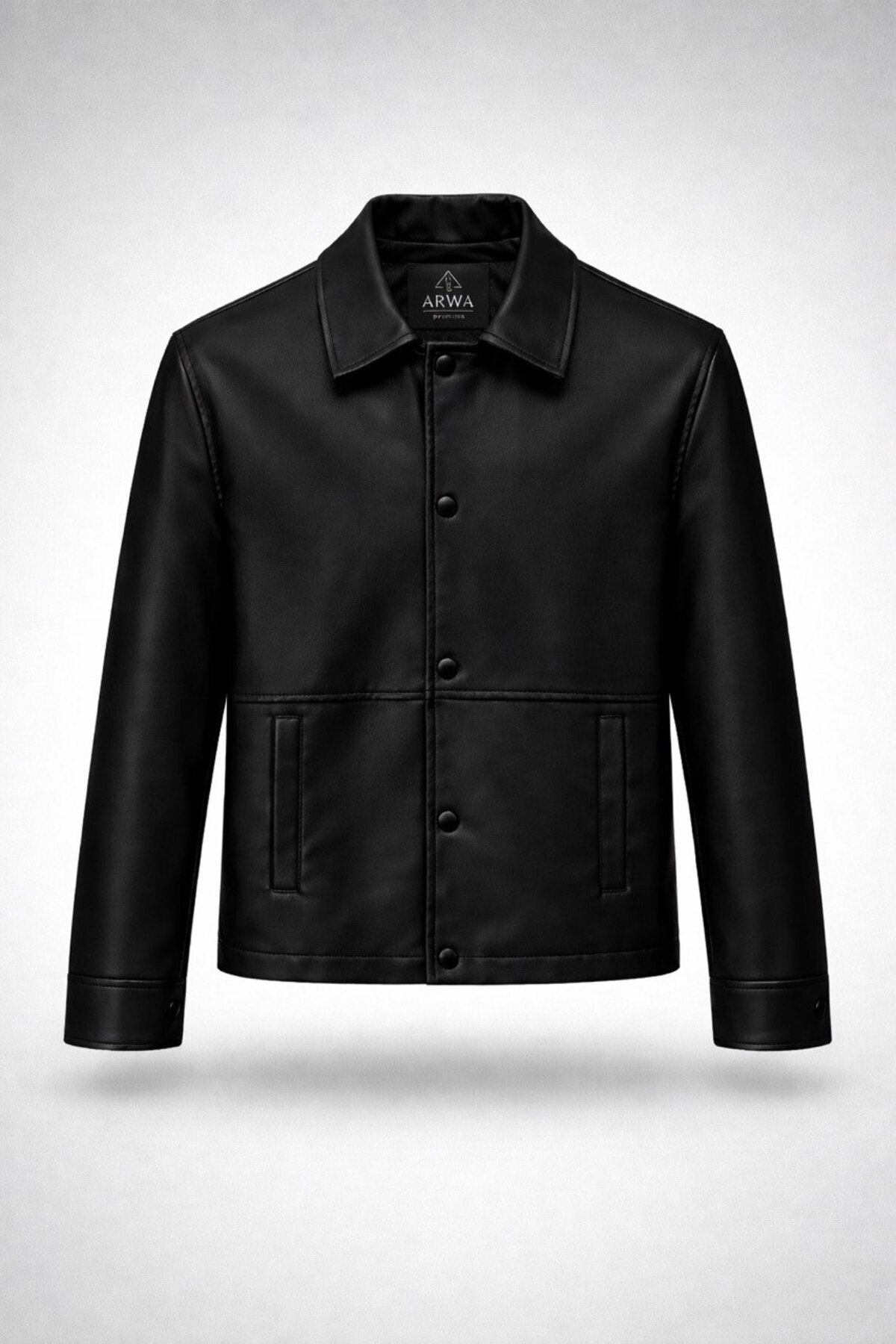 Premium Snap Leather Jacket - Timeless Elegance
