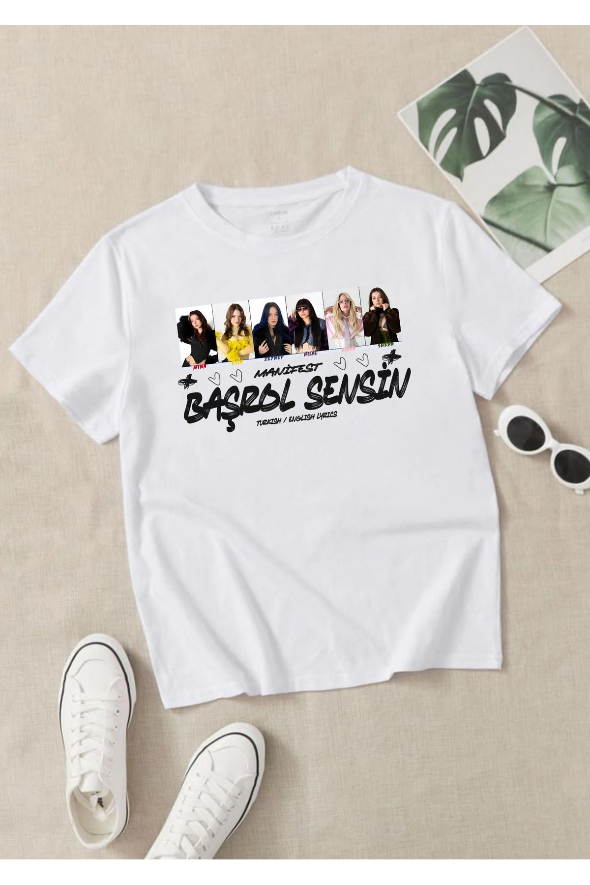 manifest you are the lead zoktay mina esin crescent sueda lidia design t-shirt 100% organic cotton white