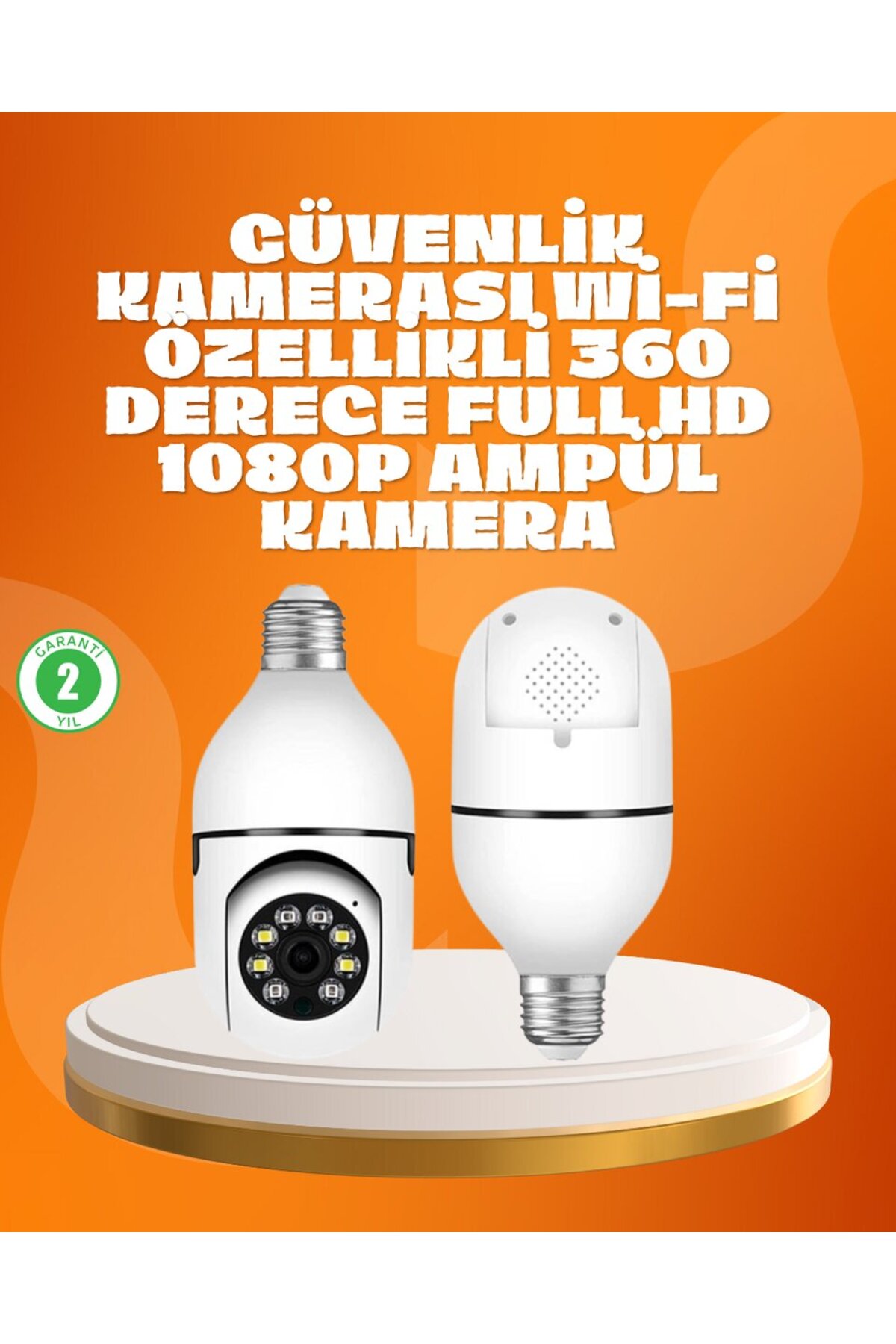 Tam Karanlıkta Görüntüleme Sağlayan 1080P Ampul Güvenlik Kamerası