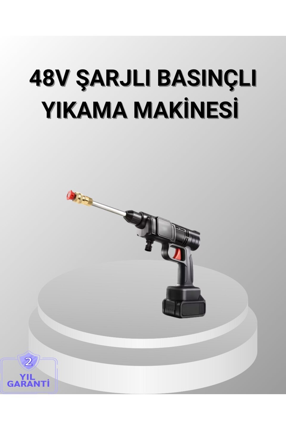 48V Kablosuz Yıkama Makinesi – 2 Pil Köpük Tankı ve Ayarlanabilir