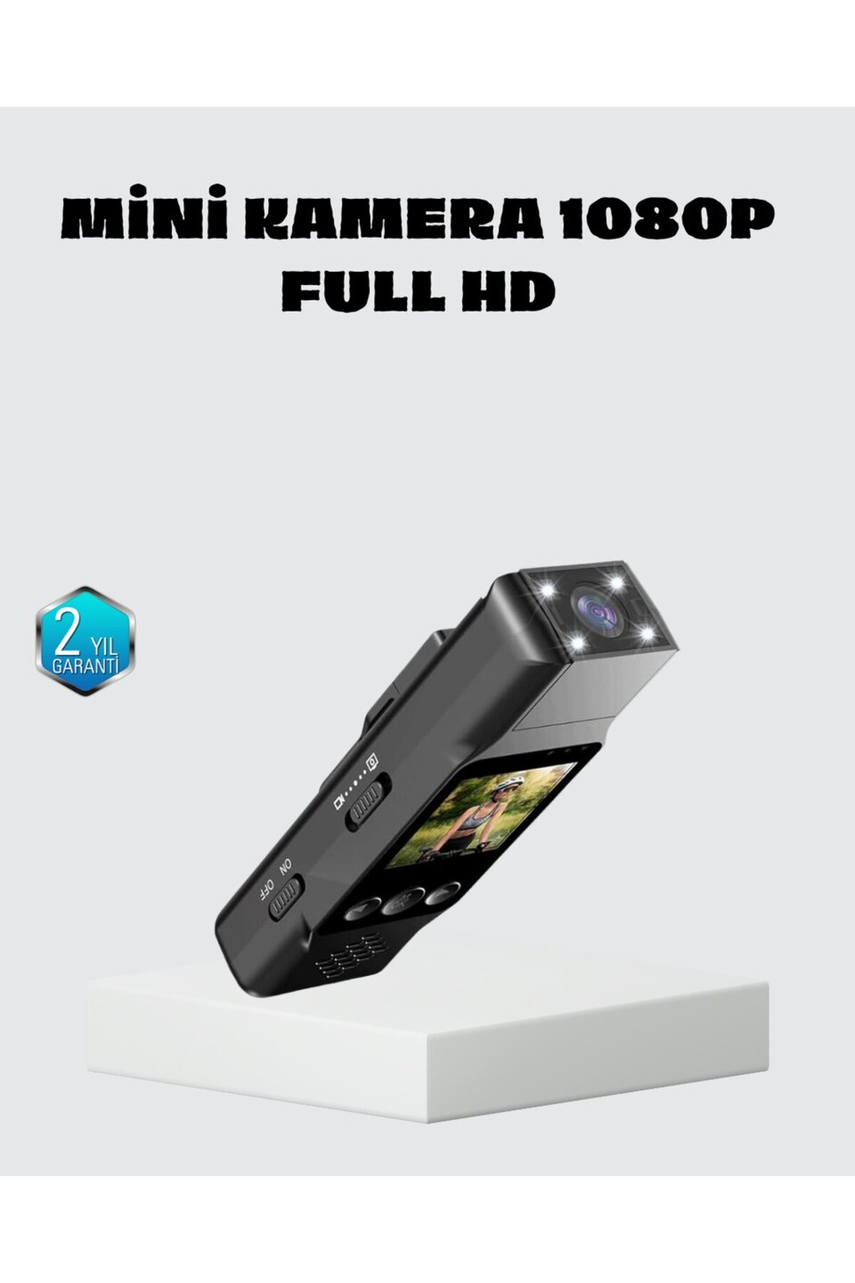 Mini Güvenlik Kamerası 1080P 3MP Fotoğraf 180° Ayarlanabilir Lens USB Şarjlı