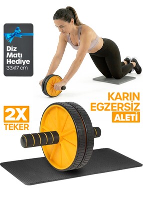 Telvesse Fitness Karın Egzersiz Aleti Ab Roller 2X Tekerlekli Mekik Evde Spor...