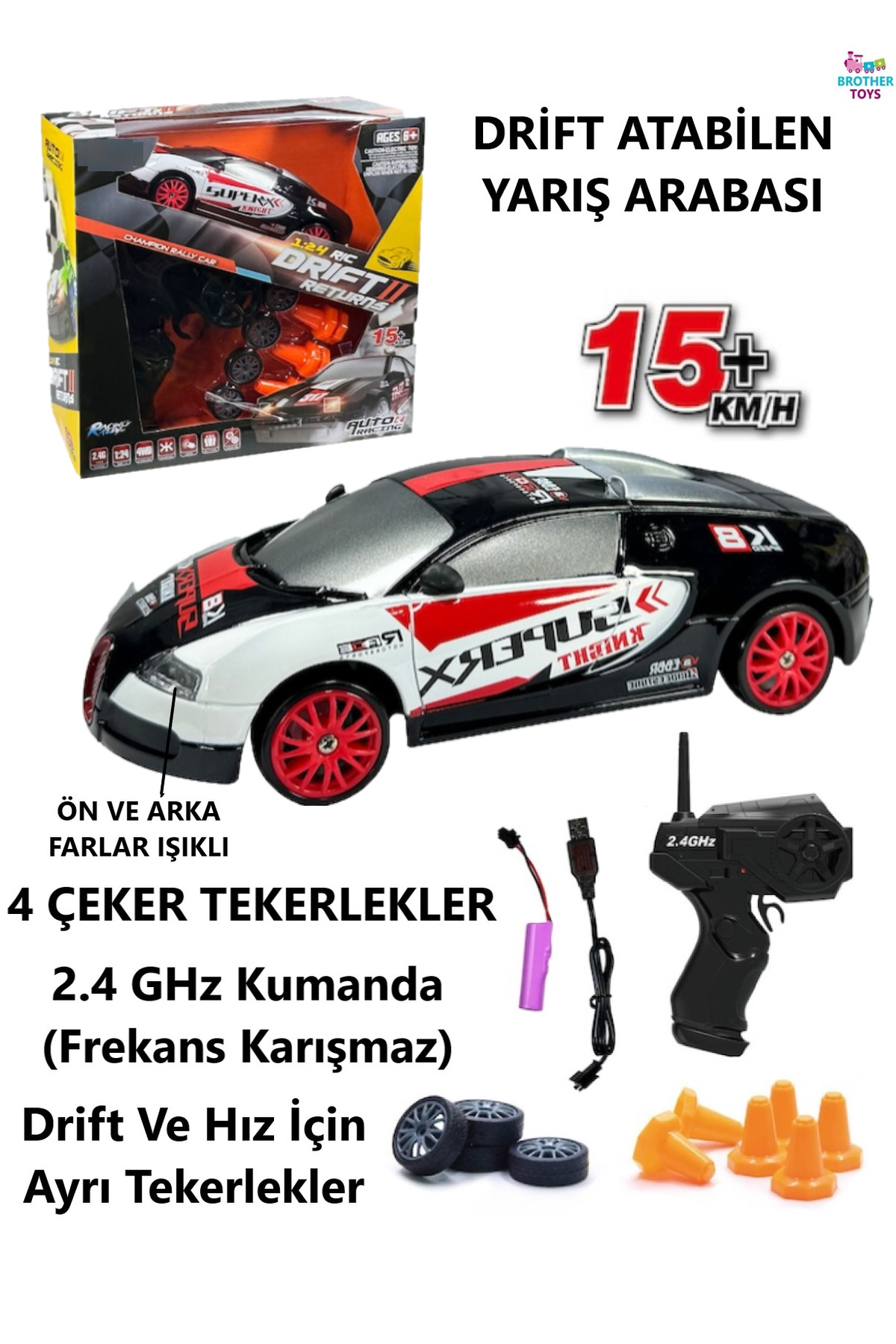 Brother Toys 15 Km/H Hız Yarış Arabası Şarjlı 2.4 Ghz Uzaktan