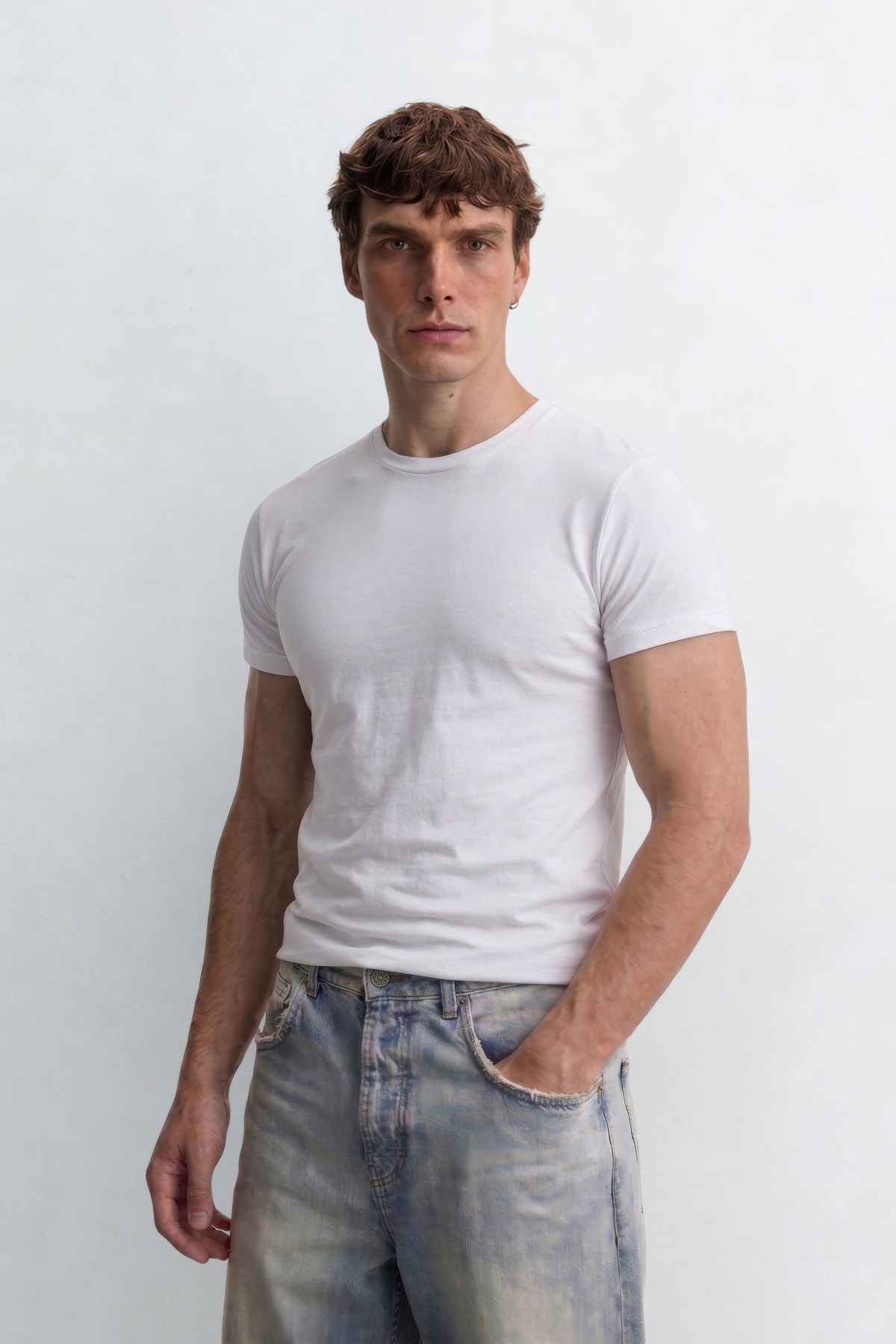 ATE STUDIOS Muscle Fit Baby Tee Erkek Tişört