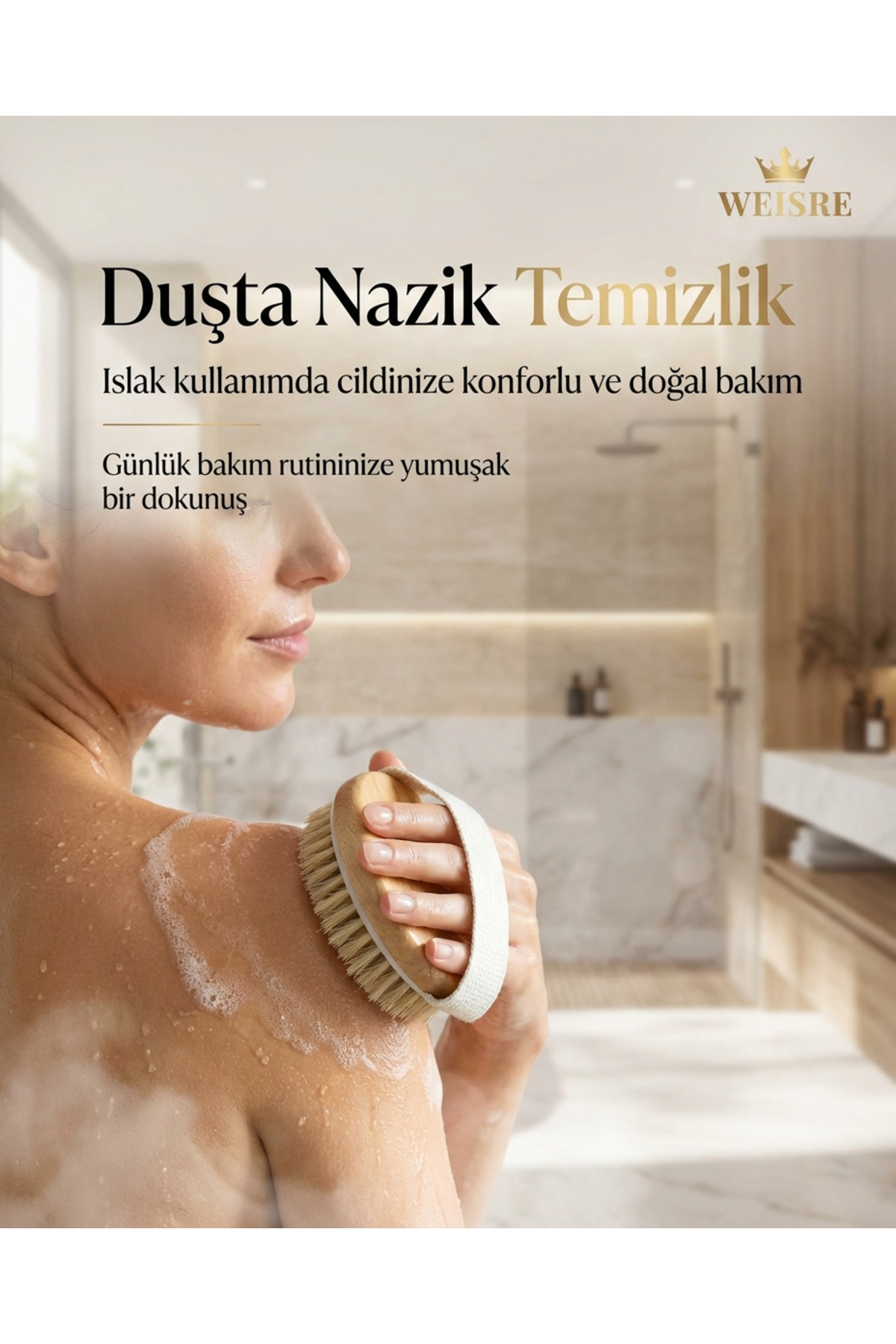 Doğal Kıllı Vücut Fırçası - Kuru Fırçalama Eksfoliasyon Ahşap Masaj Fırçası Seti — MJGN232WSR — تصویر 6 از 8