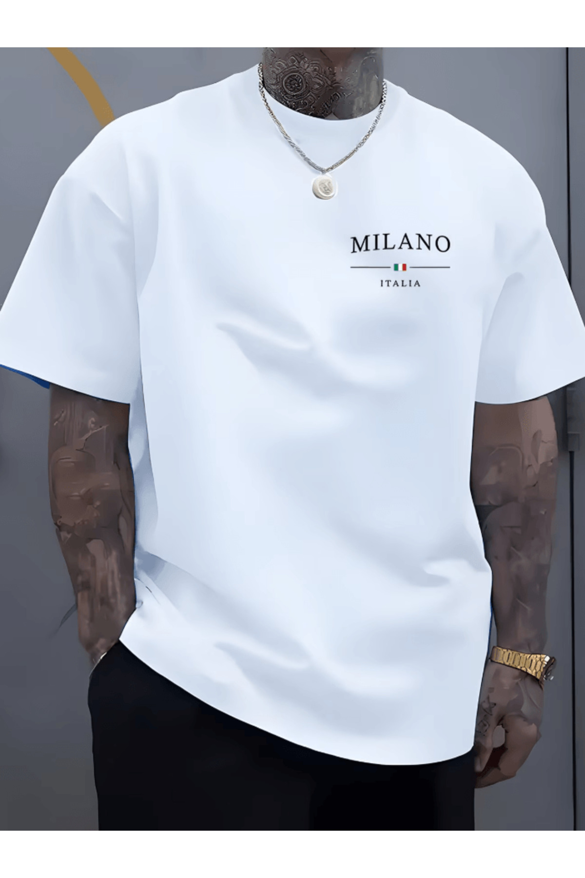 gencerco Milano Italıa Baskılı Premium Oversize T-shirt