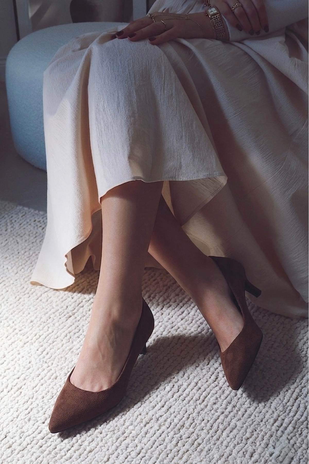 POLKA STORE  Sivri Burunlu Kısa Kitten Topuklu Rahat Şık Kadın Stiletto Ayakkabı - Görsel 2