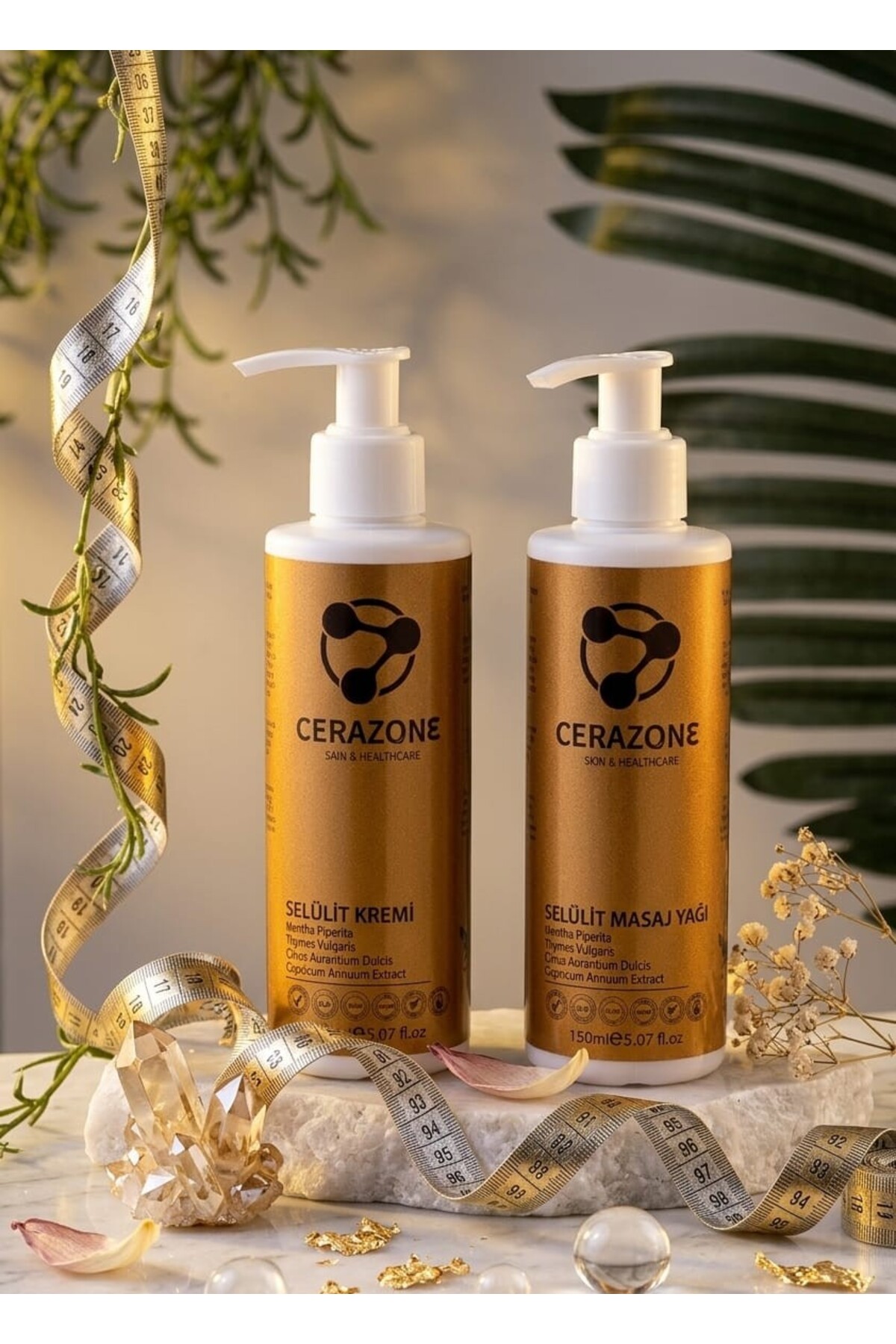 Selülit Karşıtı ve Sıkılaştırıcı İkili Bakım Seti - Selülit Kremi &amp; Selülit Masaj Yağı 2 x 150 ml