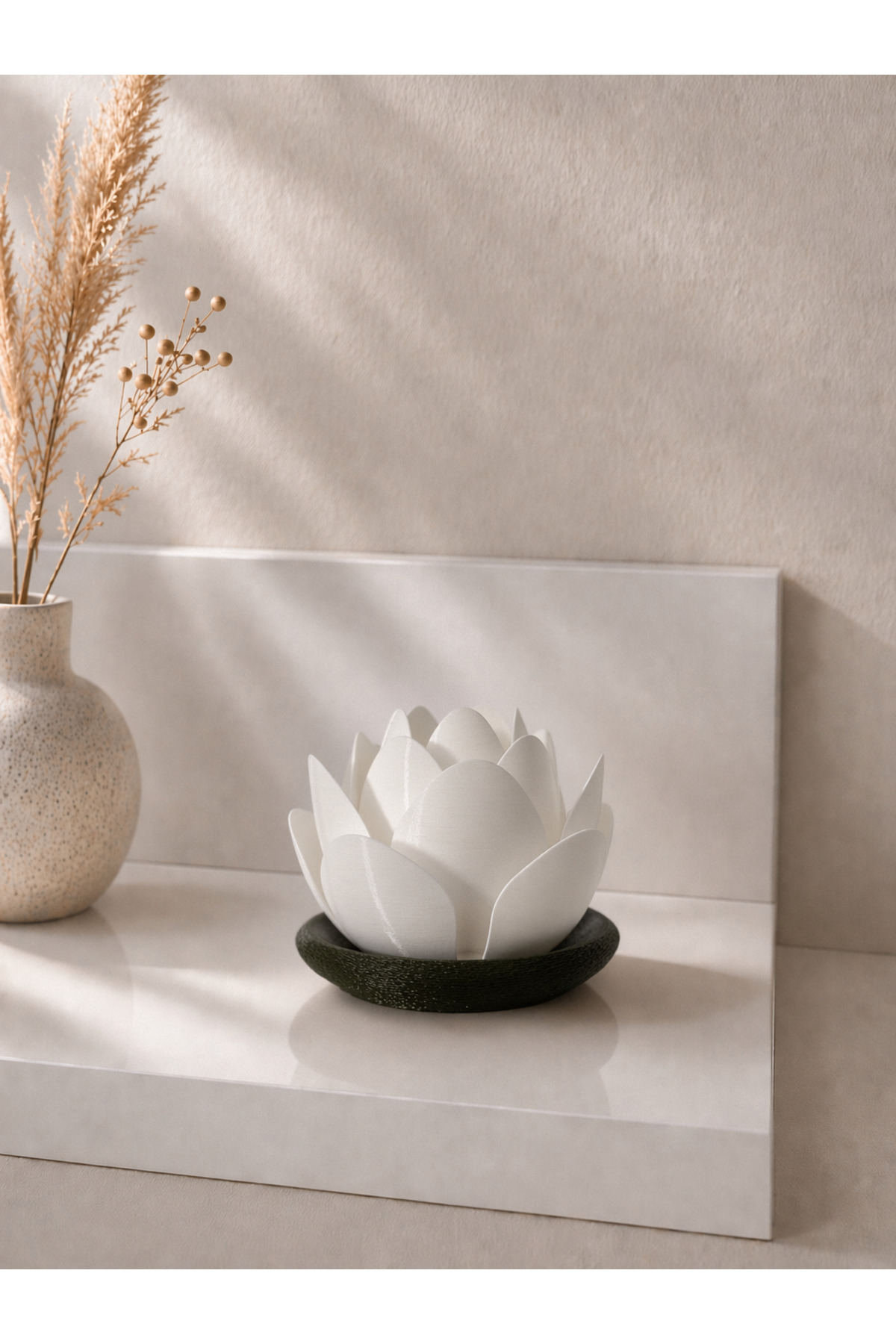 Lotus Flower led Candle Holder – Decorative Night Light | Modern Minimal Candle Holder