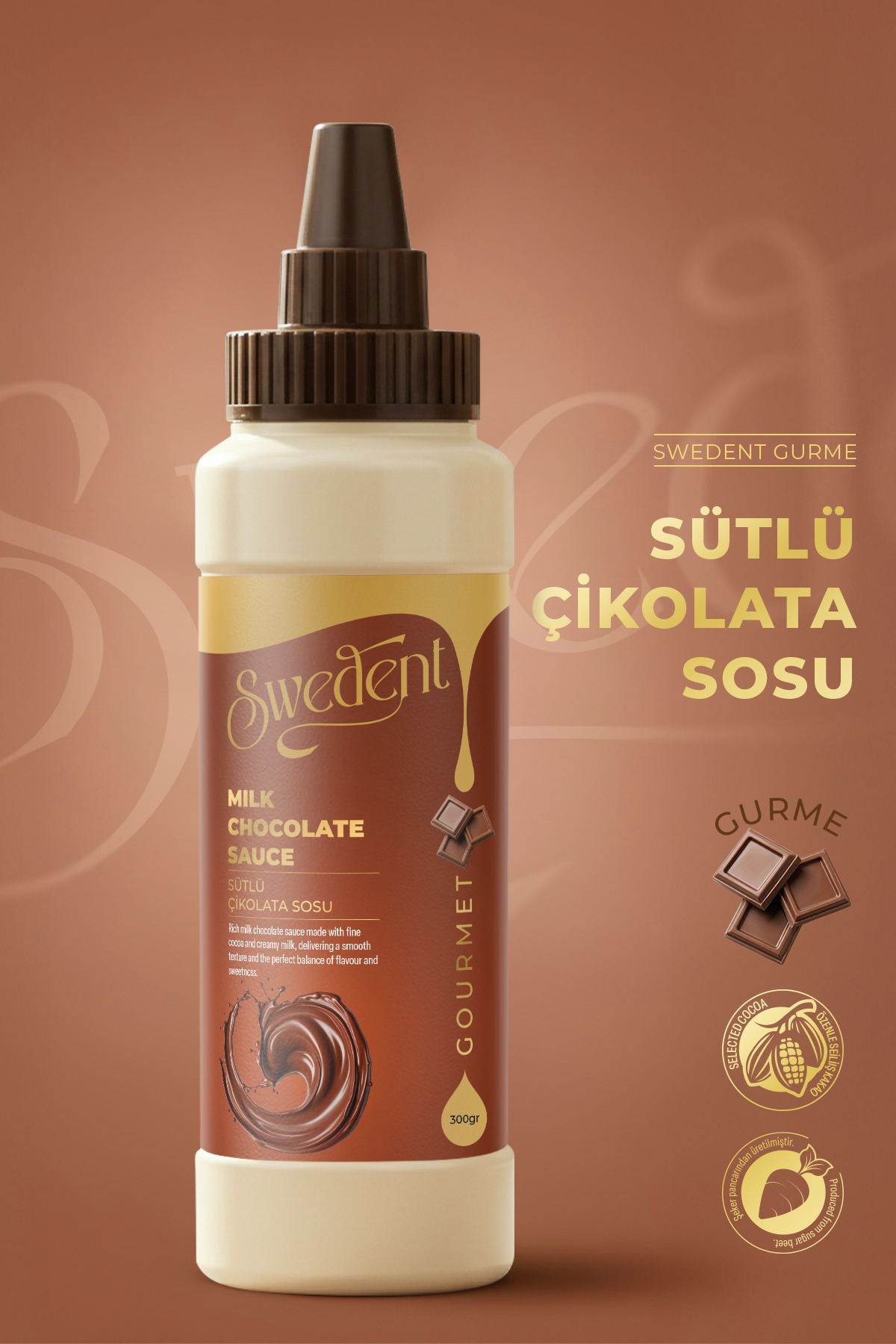 Swedent Gurme Serisi Sütlü Çikolata Sos Kremsi Dokusu ile Zengin ve Akışkan K...