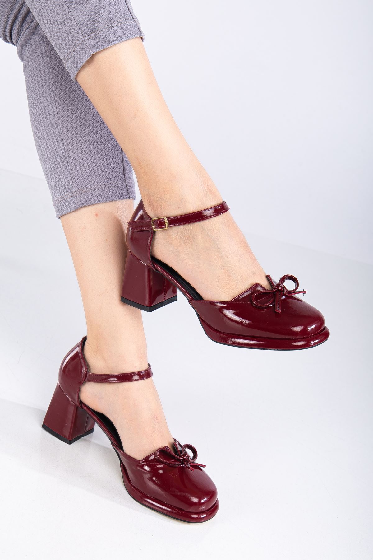 MaskButik  Velora Topuklu Rugan Ayakkabı - Görsel 3