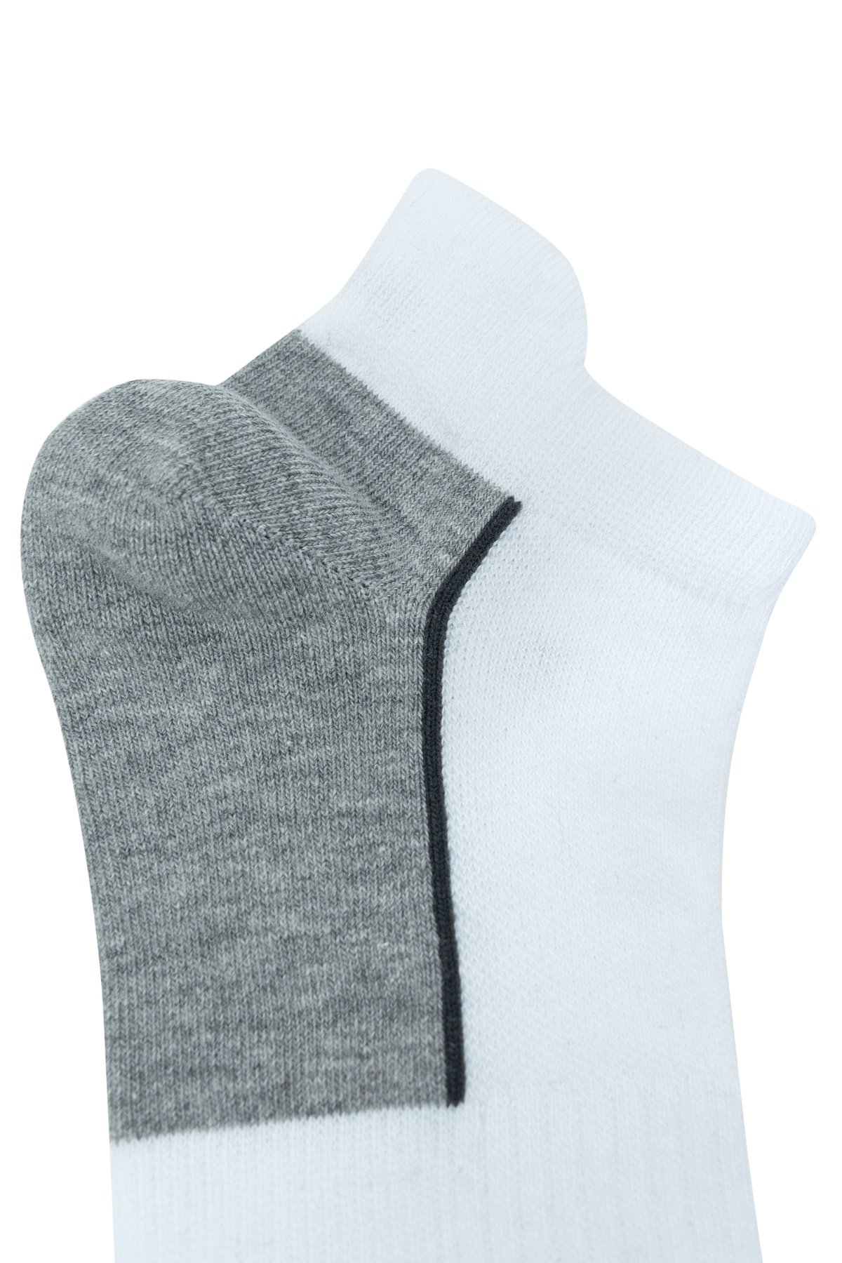 KNITON Karışık Düz Pamuklu Penye Erkek Patik Çorap 5 Çift Ekonomik Paket Dikişsiz Burun Çorap görsel 3