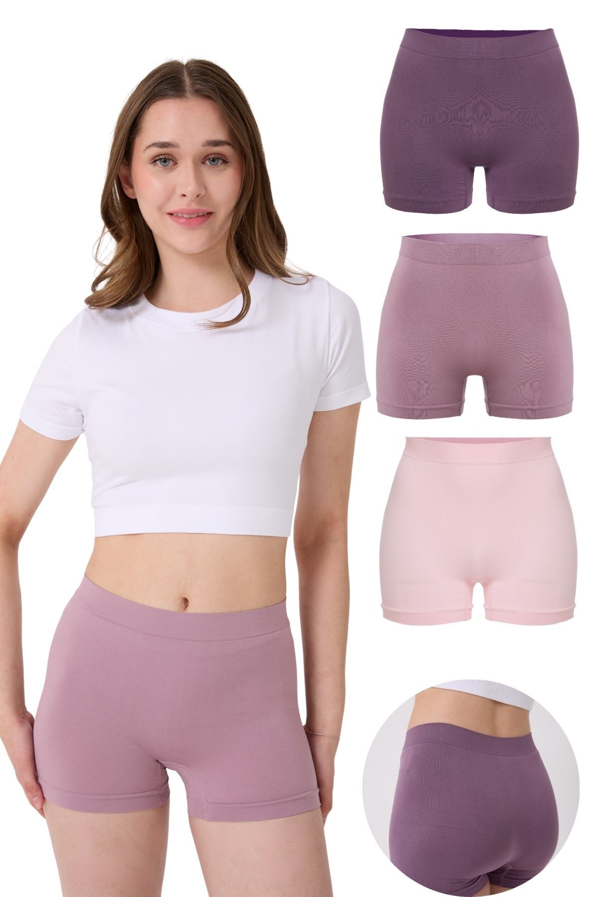 3-Pack Women's Seamless Flexible Basic Boxer