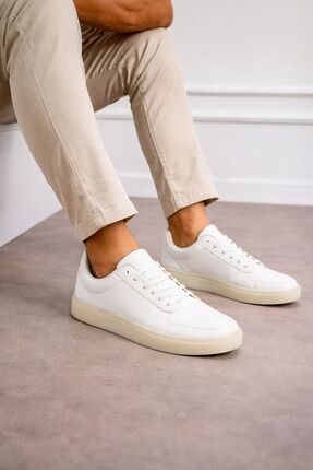 OUTLET41 Beyaz Günlük Erkek Sneaker ZR Model Ayakkabı