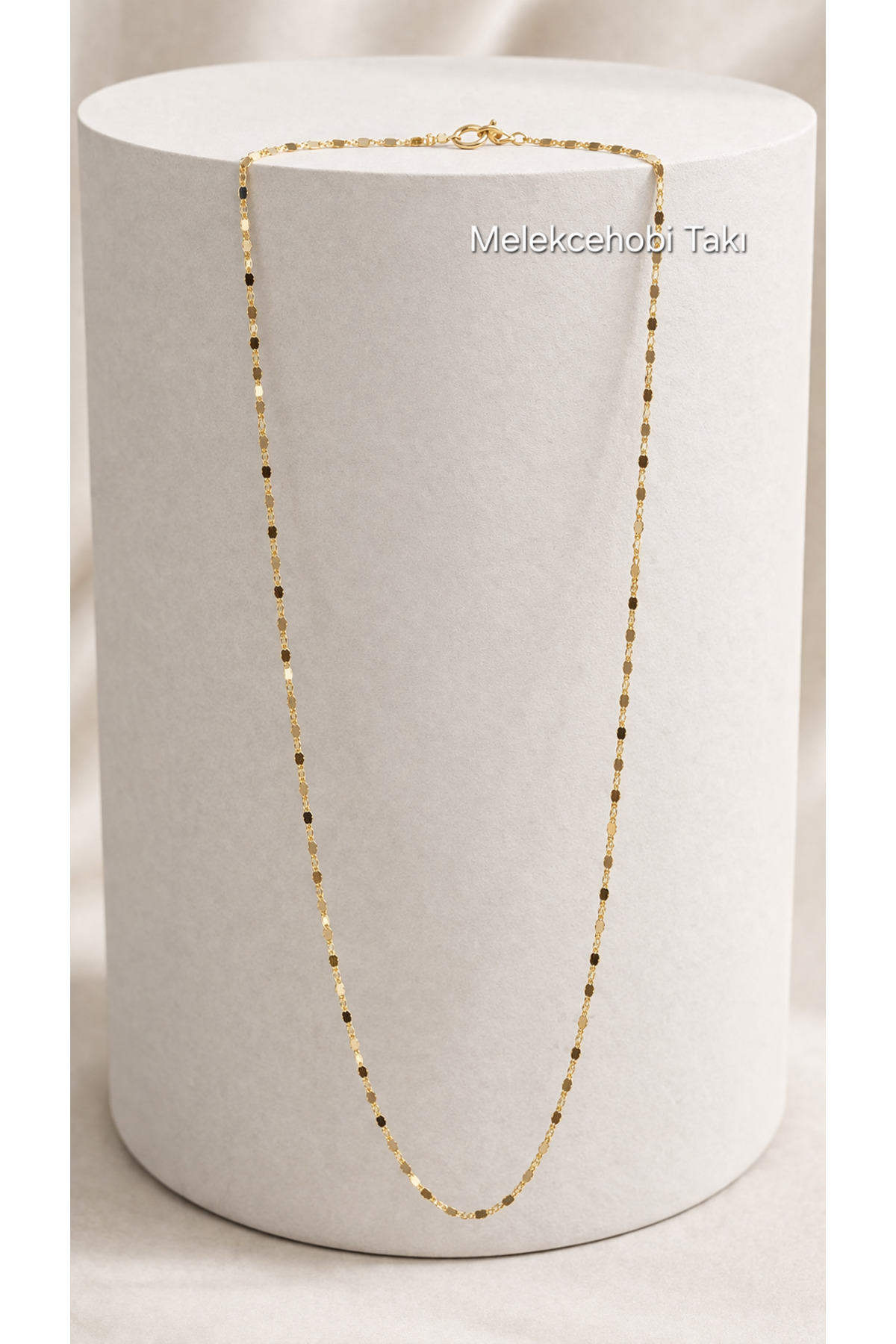 XUPING JEWELRY 14K Xuping Altın Kaplama İnce Minimal Zincir Kolye/Melekcehobi Takı /50 cm