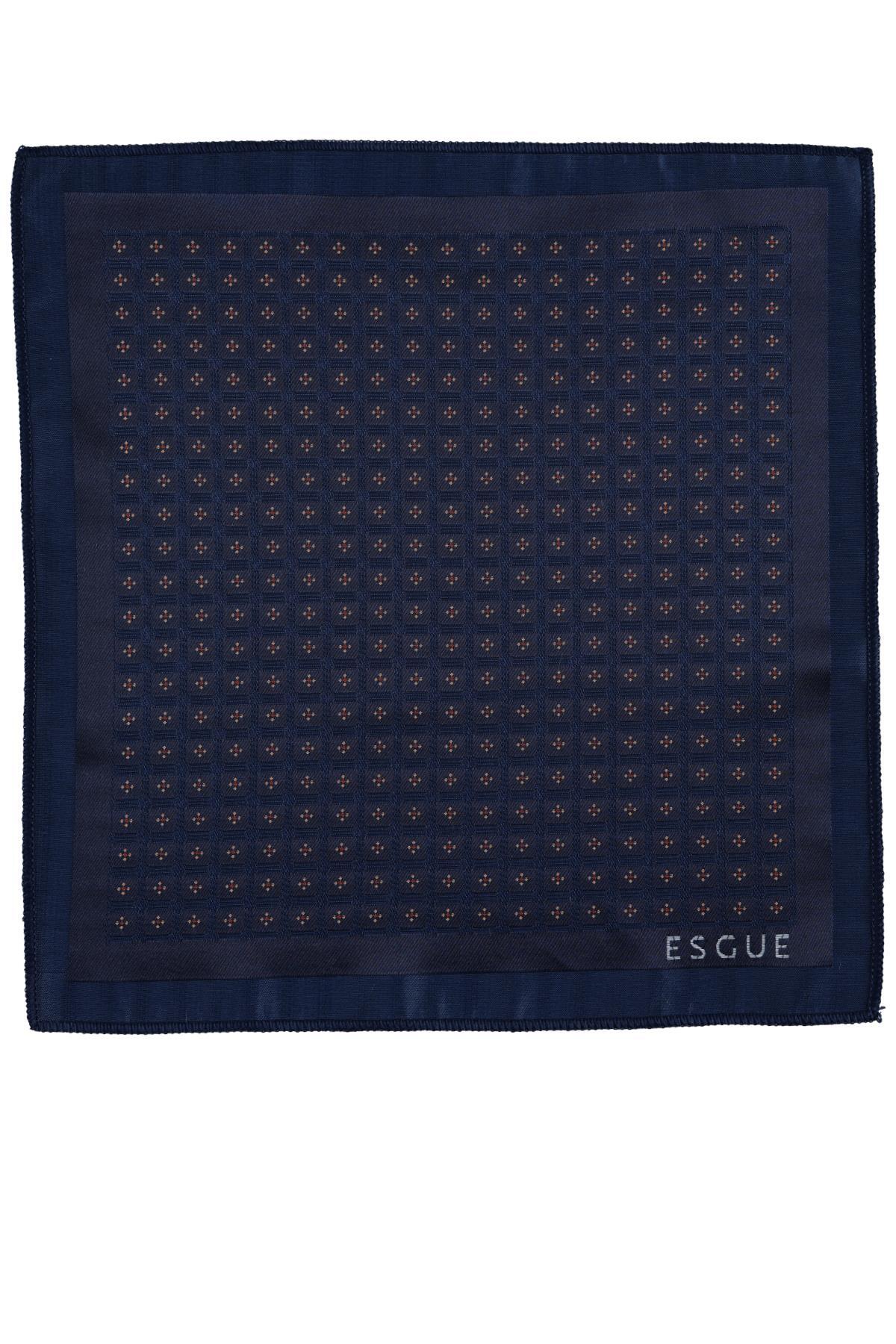 کراوات سرمهای دستساز با طرح موتیف ۸ سانتیمتری و دستمال جیبی Esgue مردانه | ESG115KRM1206 - تصویر 6