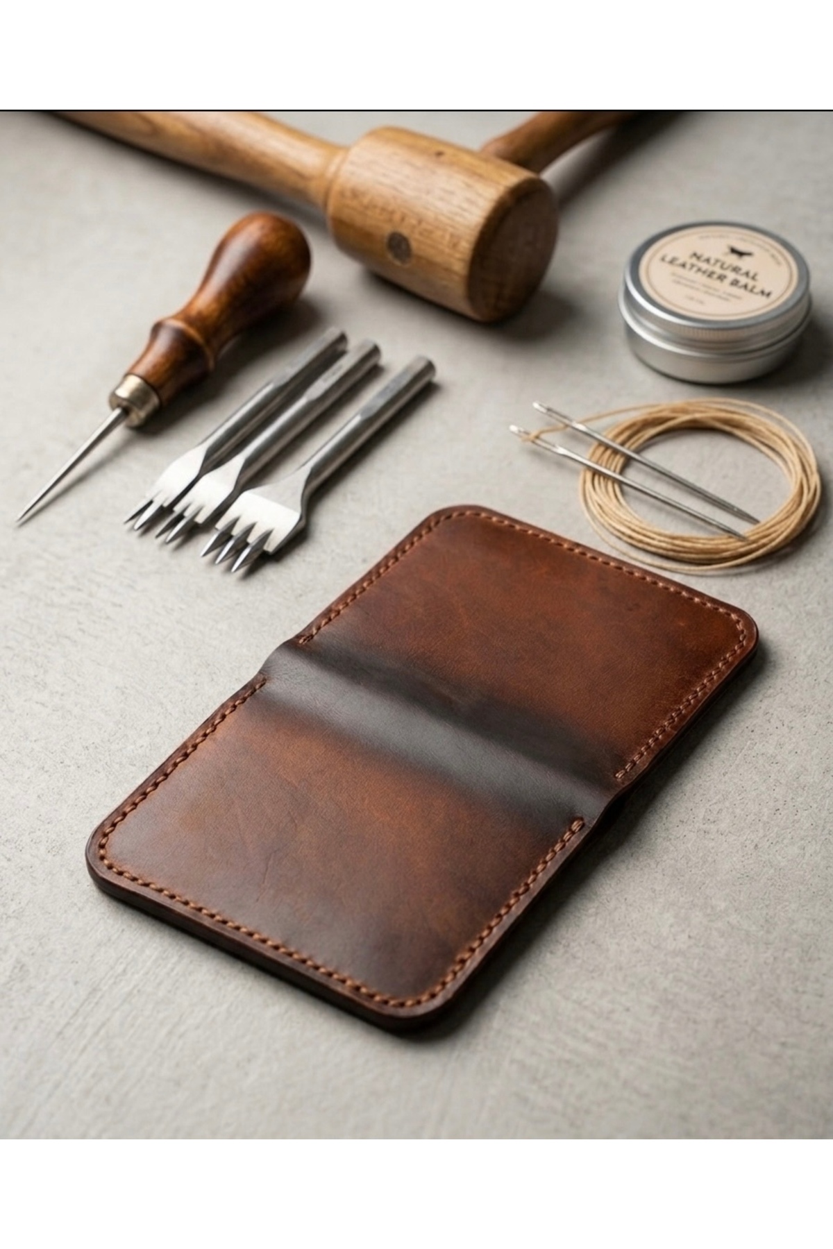 leathermood % 100 Hakiki Deri El Yapımı İtalyan Erkek Cüzdan & Kartlık Minimalist Tasarım görsel 3