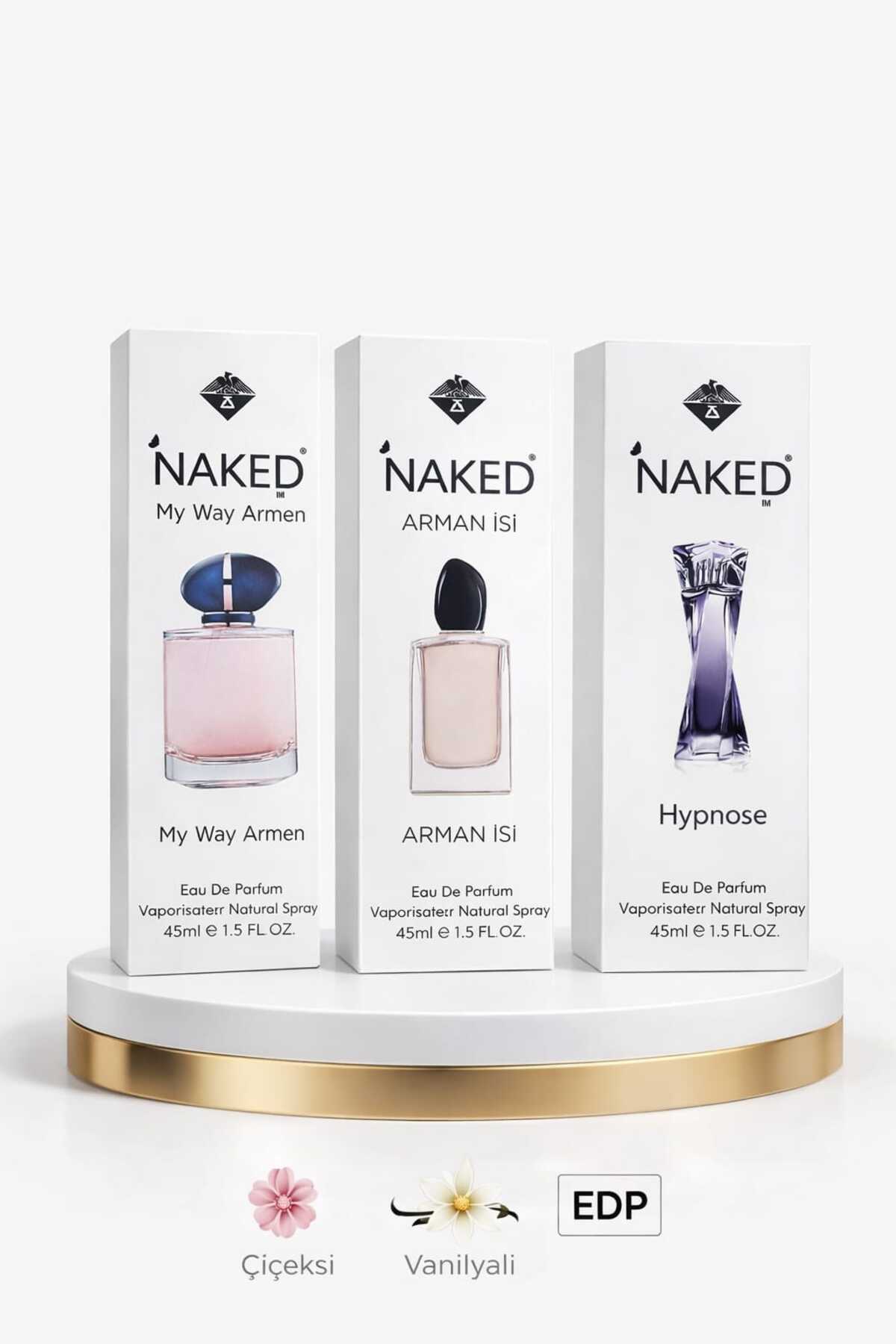 naked Kadın Parfüm Seti 3’lü 45 ml MyWay Armen Arman İsi Hypnose