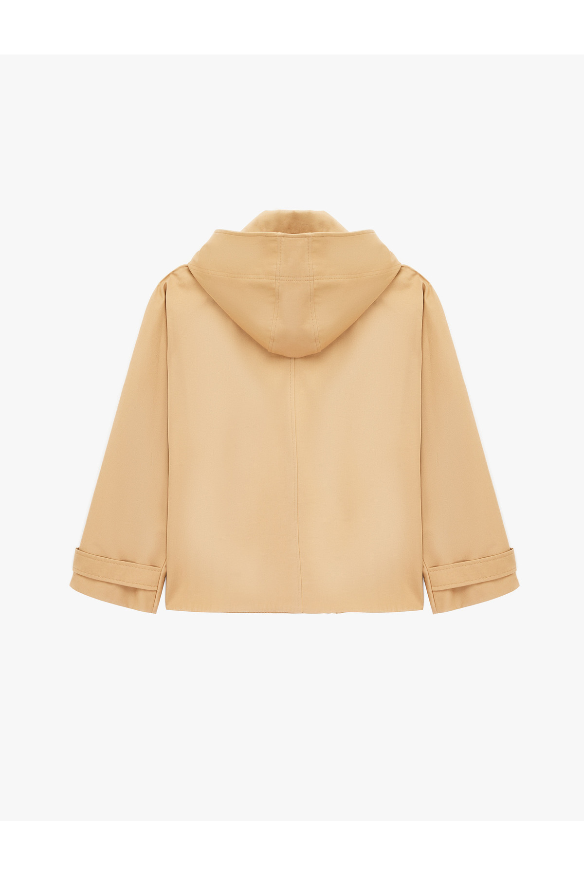 Koton  Düğmeli Cep Detaylı Uzun Kollu Kapüşonlu Gabardin Mevsimlik Ceket - Görsel 2