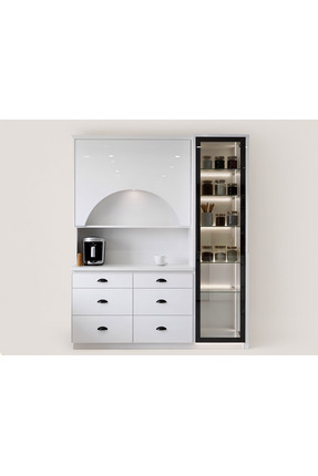 Dodef Wood Lüks High Gloss Mutfak Dolabı & Kahve Köşesi - %100 MDF Gövde, Led...
