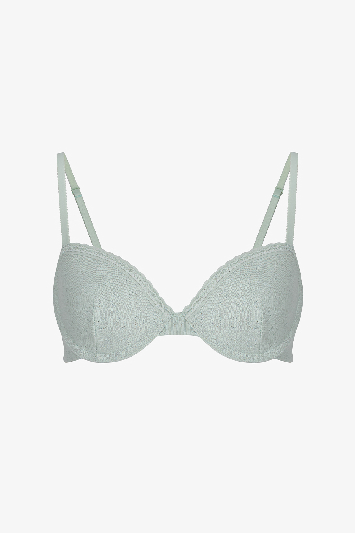 Light Green Daylift Pointel Cotton Underwire Bra