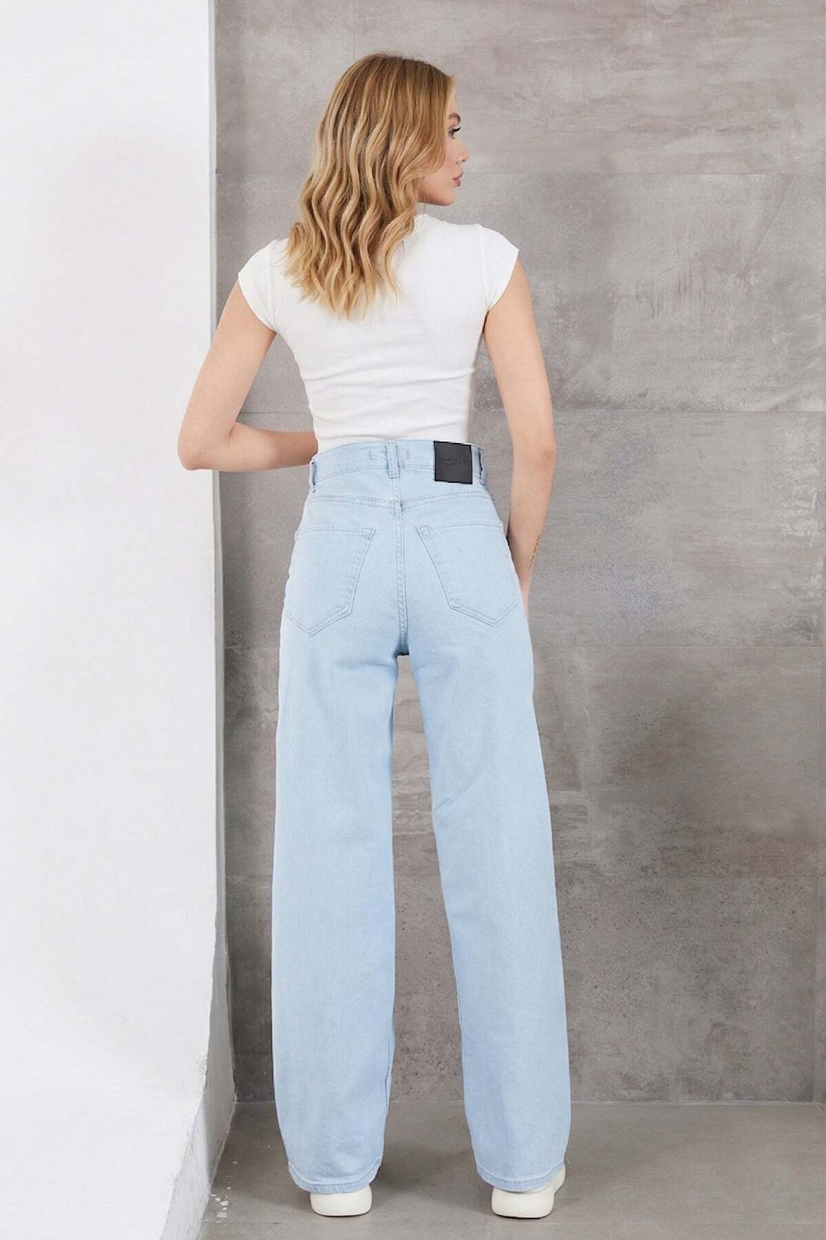 Fullamoda  Yüksek Bel Palazzo Jean - Görsel 3