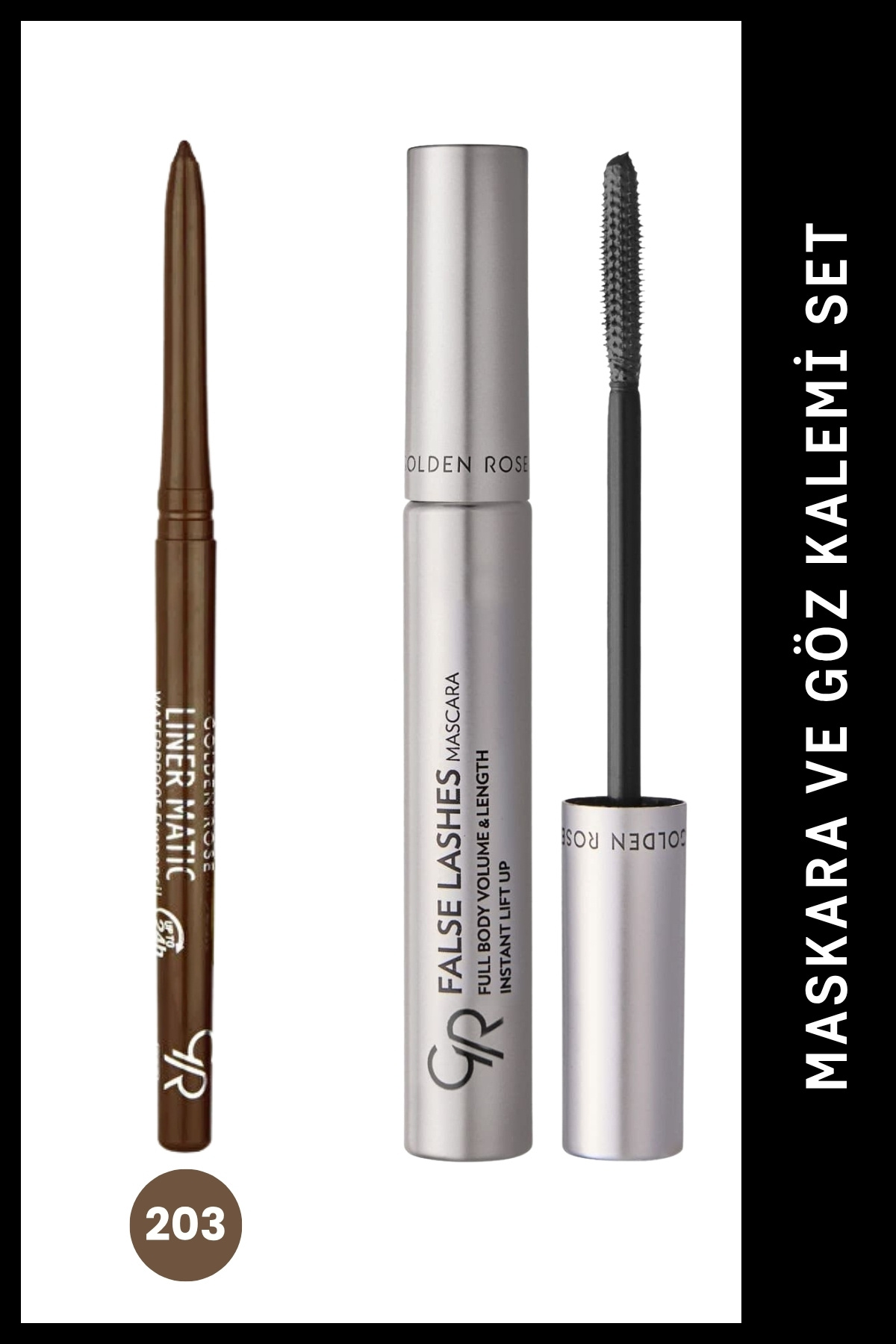 Golden Rose False Lashes Mascara & Liner Matic Waterproof Eyepencil Göz Kalemi Set - Fiyatı, Yorumları