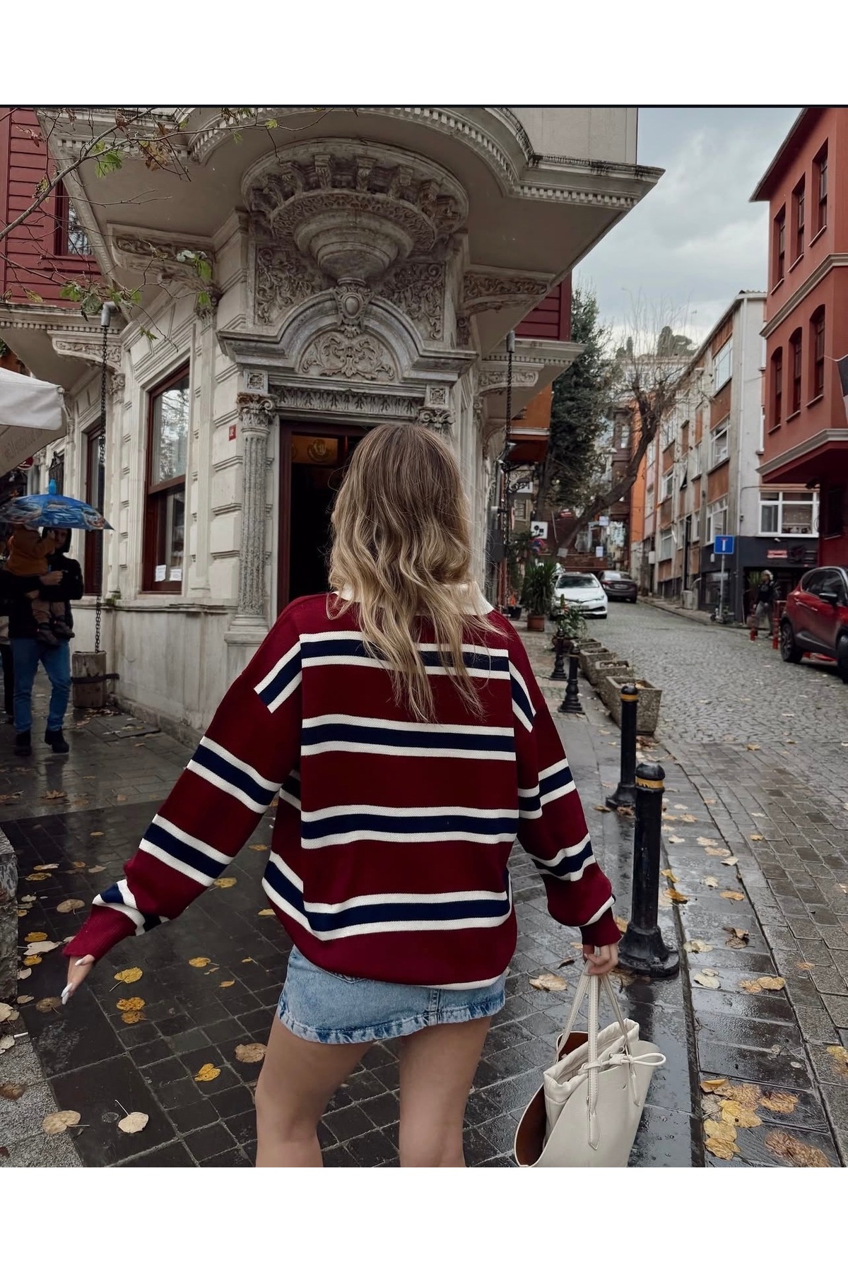 ZK Partner  Çizgili Gömlek Yaka Yumuşak Triko Kazak - Görsel 5